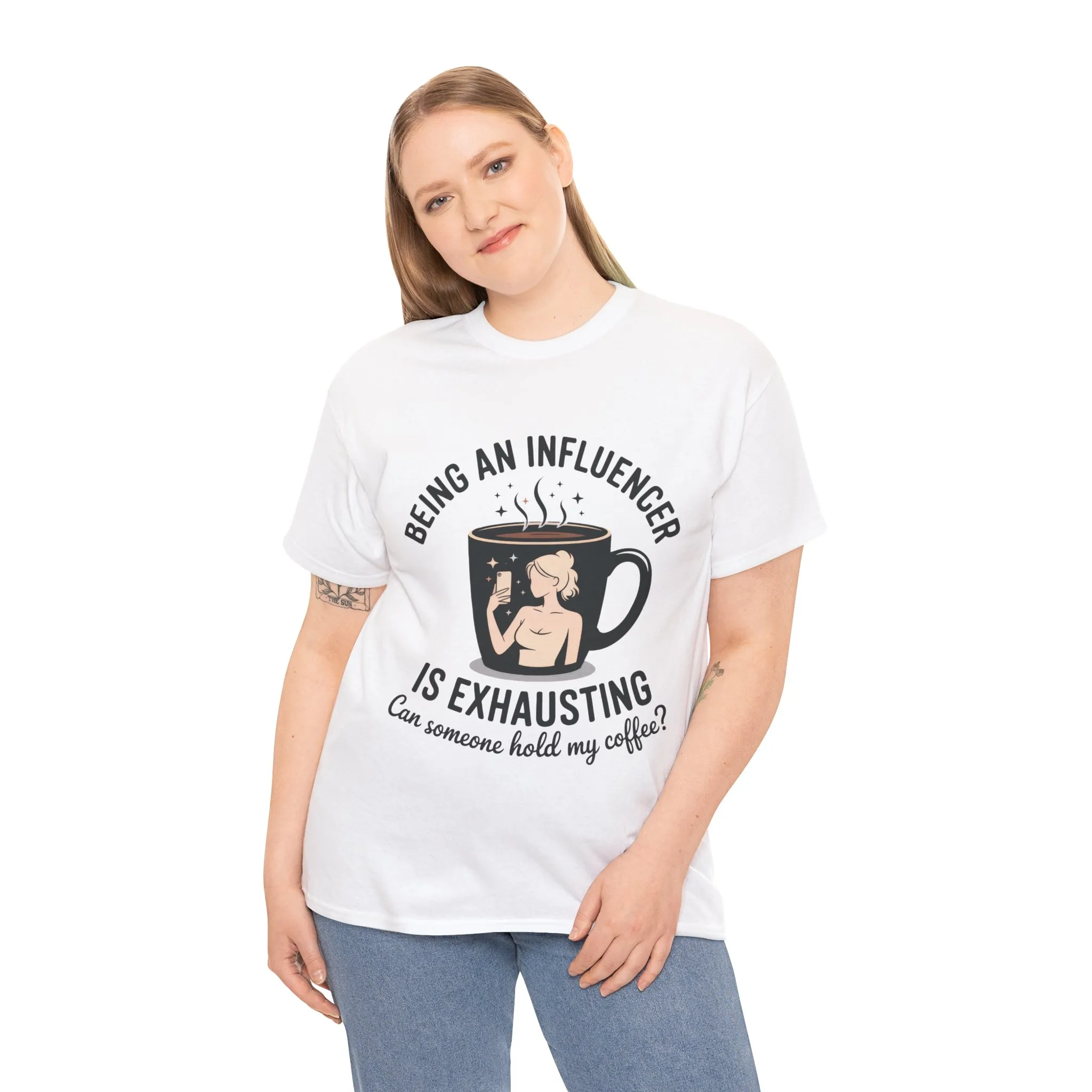 Social Media Humor Tee, Funny Influencers Womens T-Shirt, Content Creators, instagram girl top, tiktok fashion, Perfect for Coffee Lovers - Image 3