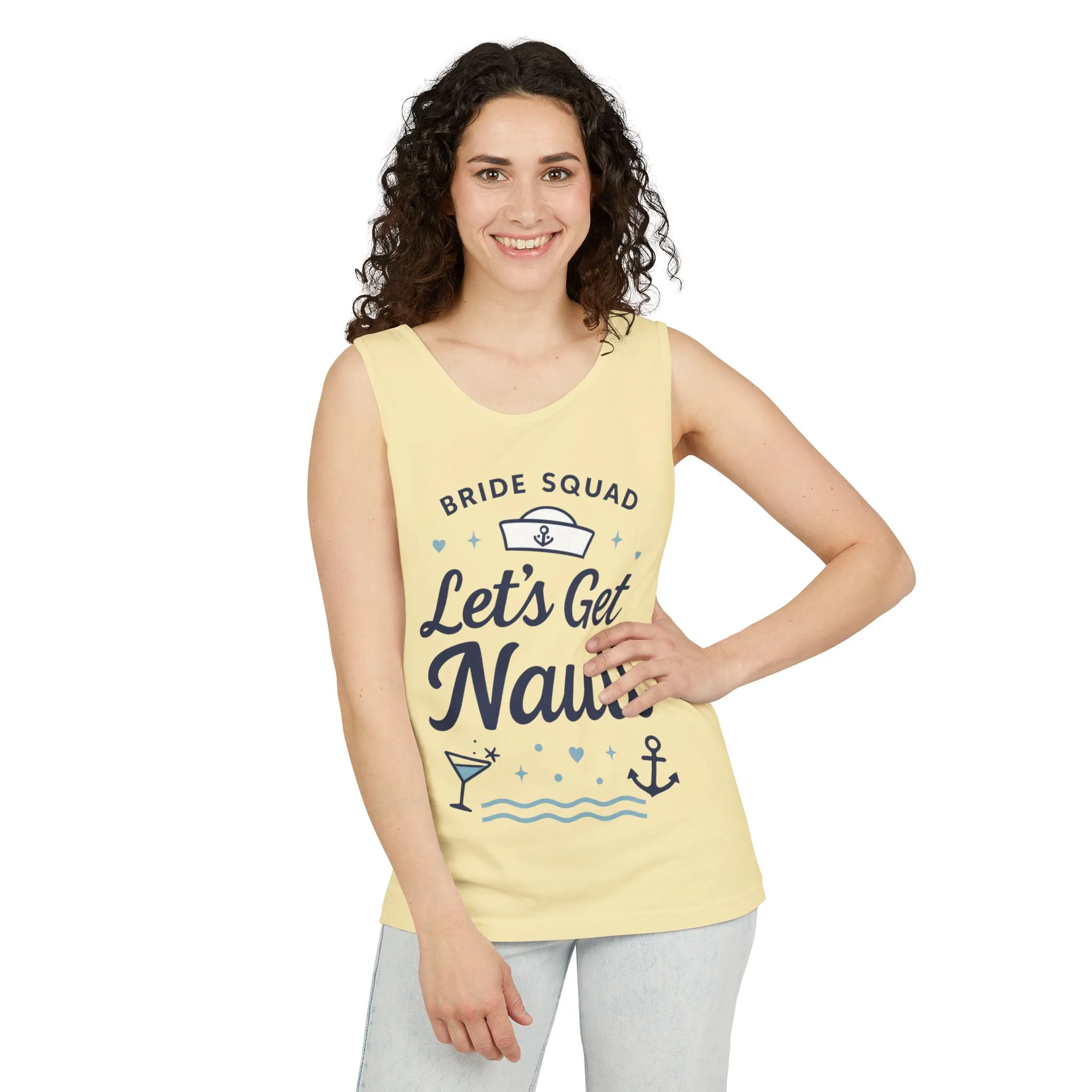 Lets Get Nauti Tank Top, Nautical Bachelorette Party Tee, Bride Squad Gift, Bridesmaid Hen Party Top, Fun Nautical Wedding Shirt - Image 6