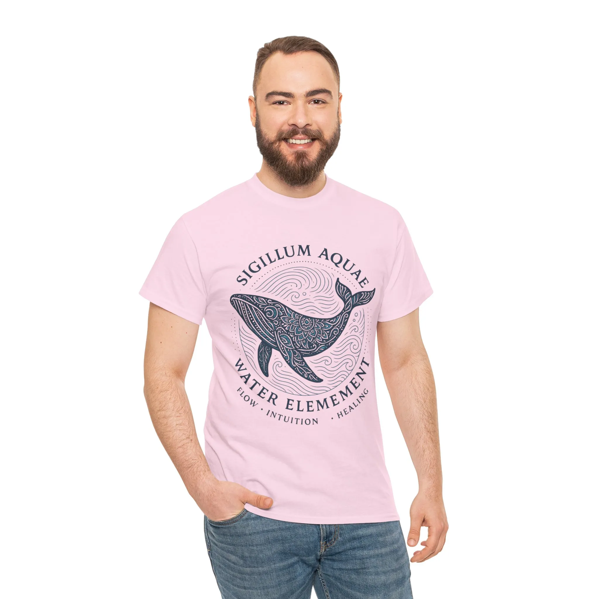 Water Element Whale Tee, Sigillum Aquae Symbol, Flow Intuition Healing, Spiritual Ocean Totem Tee, Nature Energy Shirt, Mindfulness Fashion - Image 35