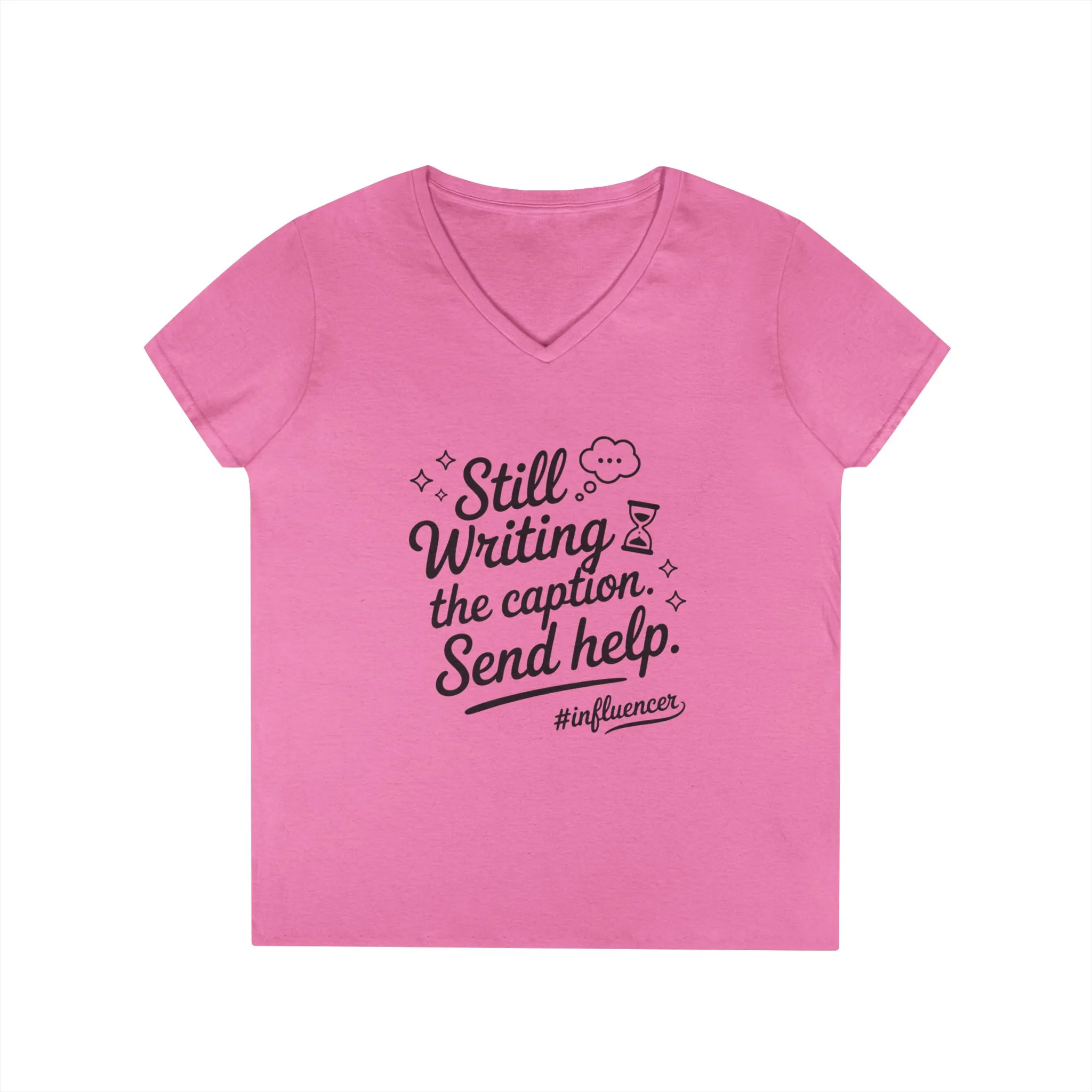 Funny Influencer Womens V-Neck T-Shirt, Social Media Tee, Funny Tee for Creatives, Gift Social Media Lovers, Fun Gift for Content Creators - Image 2
