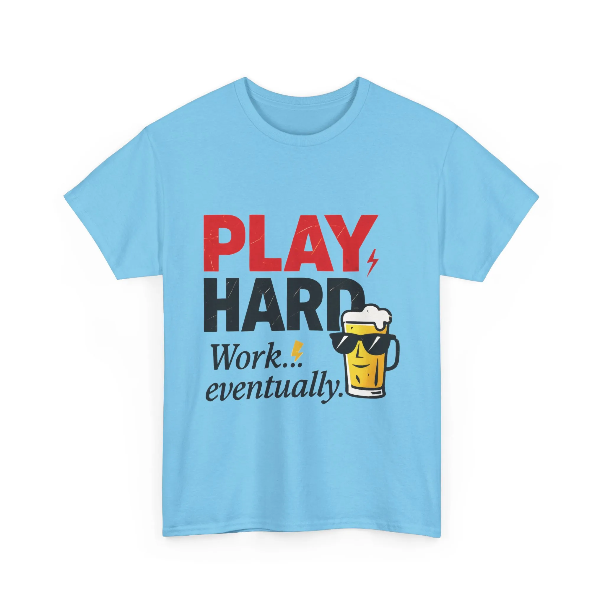 Play Hard Mens Heavy Cotton Tee, Perfect for Beer Lovers, Casual Hangouts, Parties, Gifts, and Relaxed Days - Image 13
