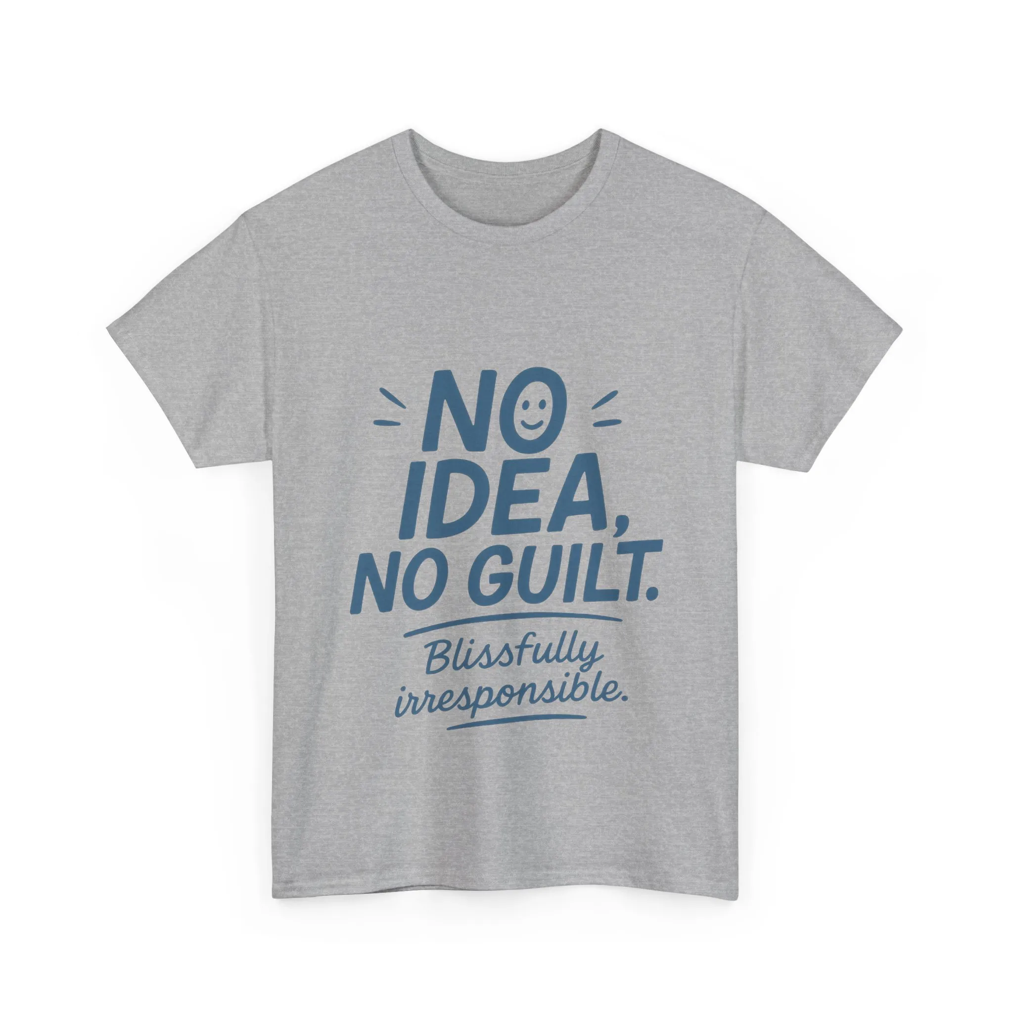 Funny No Idea Mens T-Shirt, No Guilt Blissfully Irresponsible Quote, Casual Relaxed Fit Tee, Humor Gift for Him, Humorous T-Shirt - Image 11
