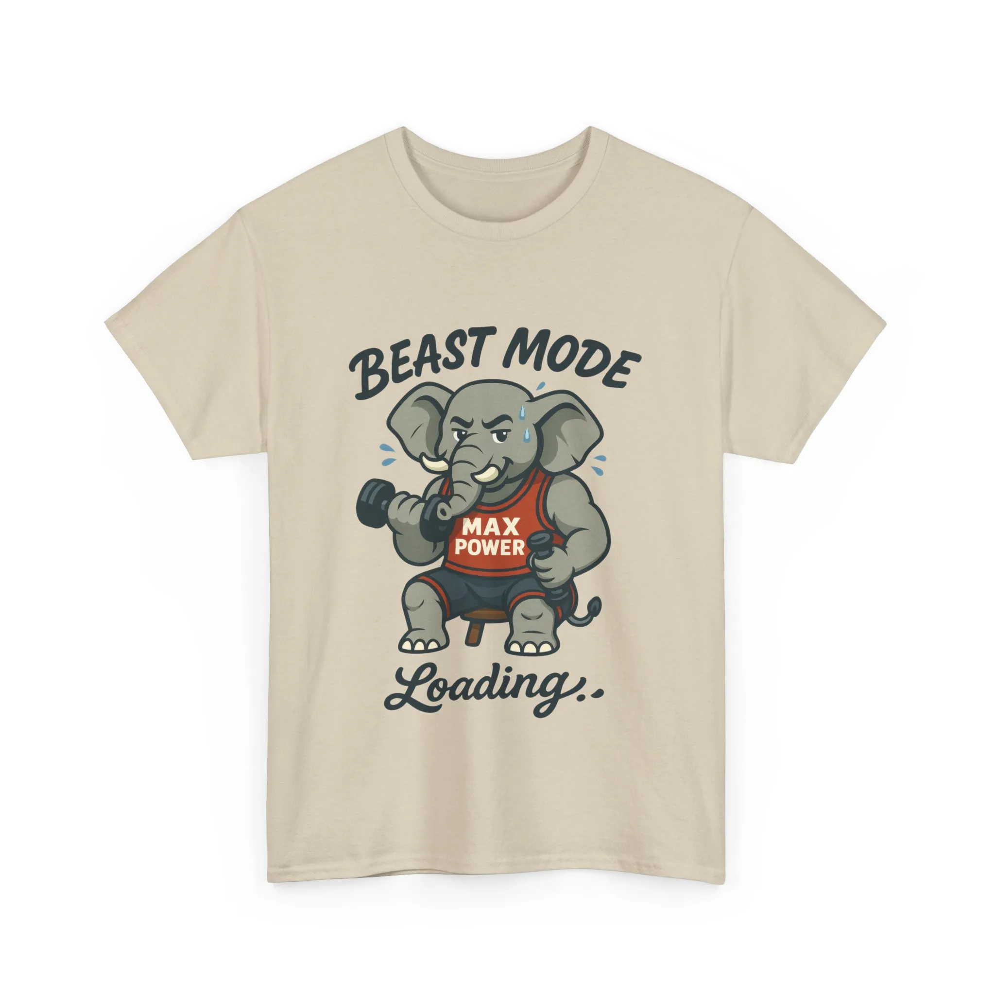 Beast Mode Elephant Gym Shirt, Funny Workout T-Shirt For Men, Max Power Fitness Tee, Beast Mode Loading Graphic, Gym Motivation Gift - Image 2