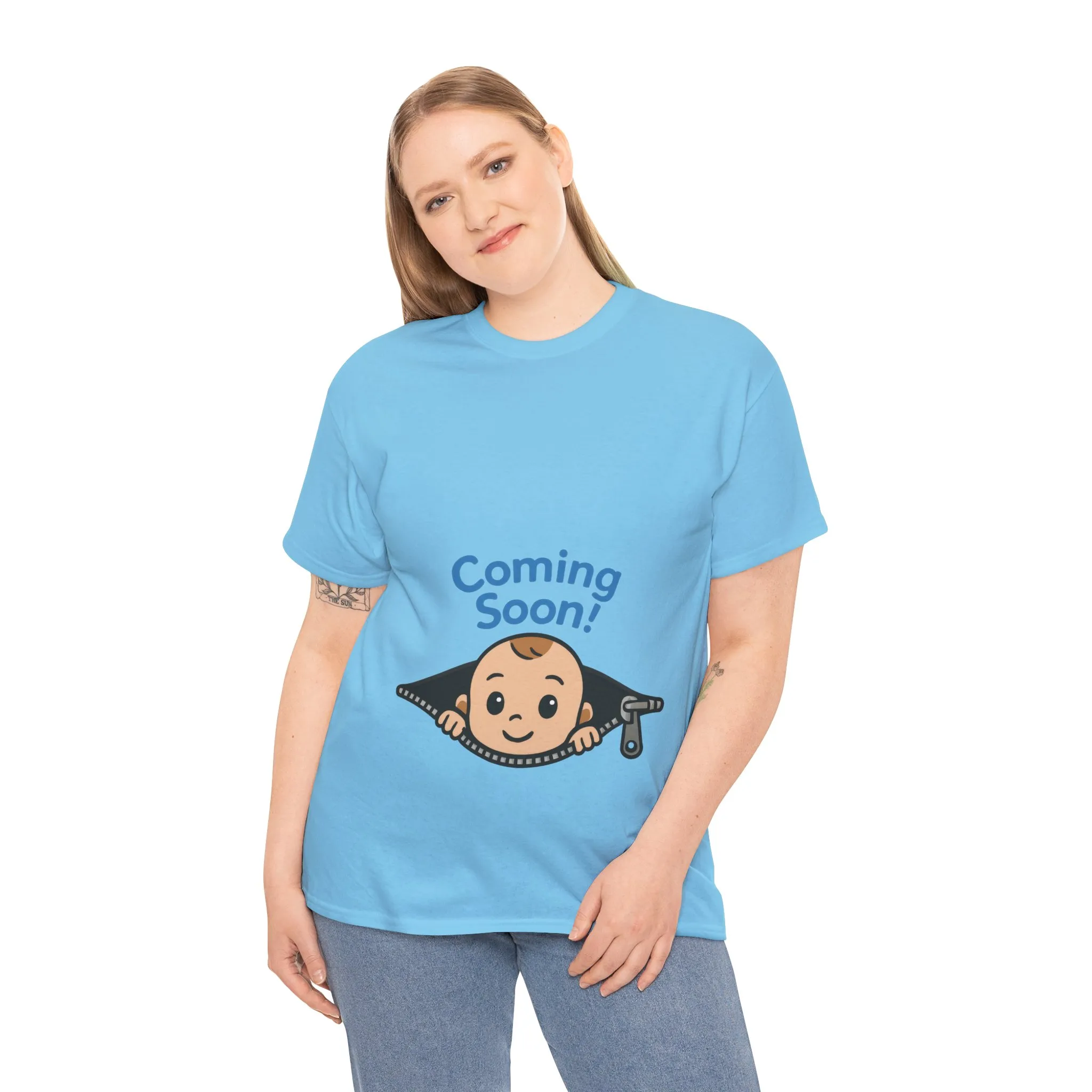 Coming Soon Maternity Tee, Cute Baby Boy Pregnancy Announcement Tee, Funny Expecting Mom Gift, Gender Reveal Tee, Baby Shower Top