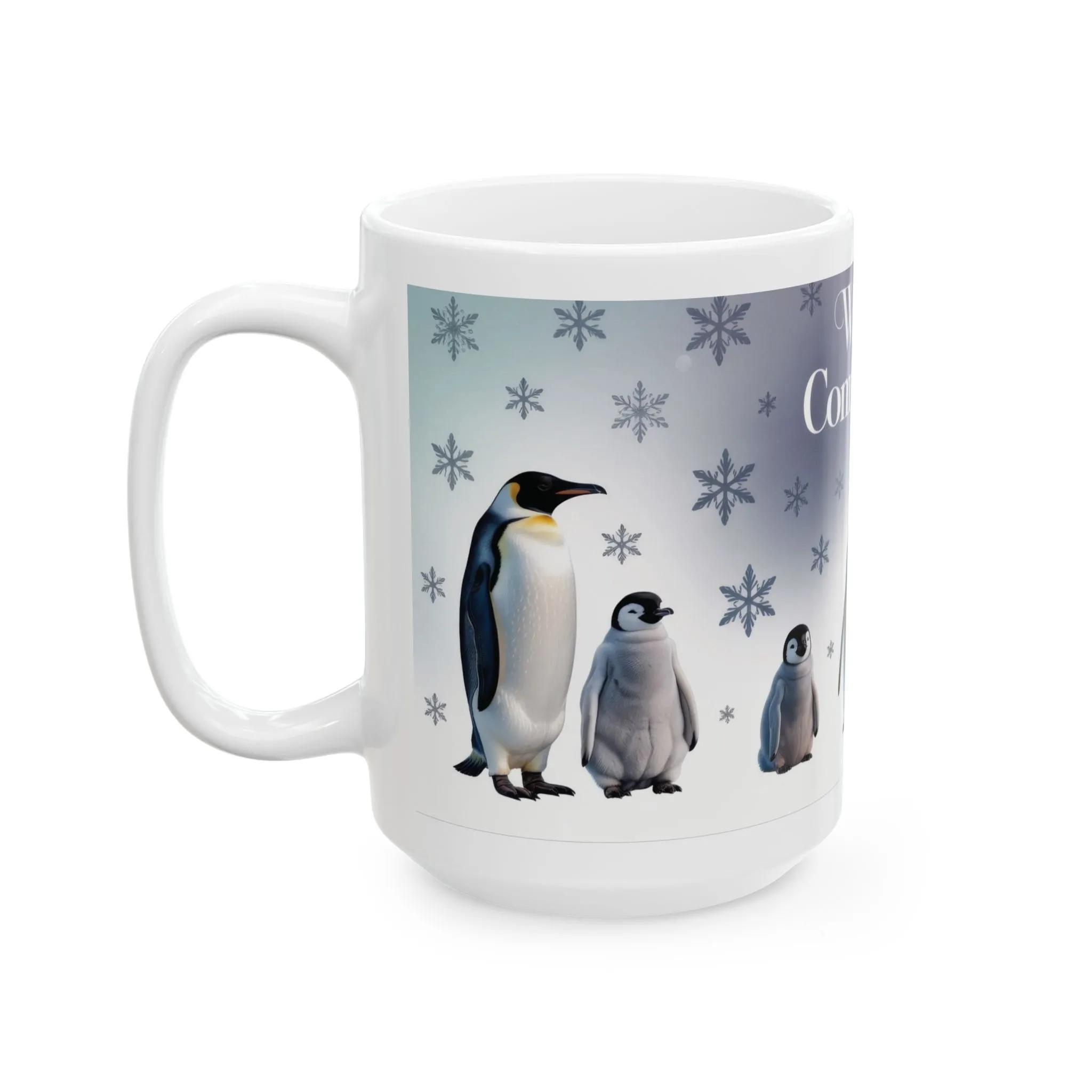 Cozy Penguin Winter Mug 15oz, Holiday Gift for Animal Lovers, Winter Decor, Hot Cocoa, Coffee Lover's Present, Penguin Enthusiast - Image 3