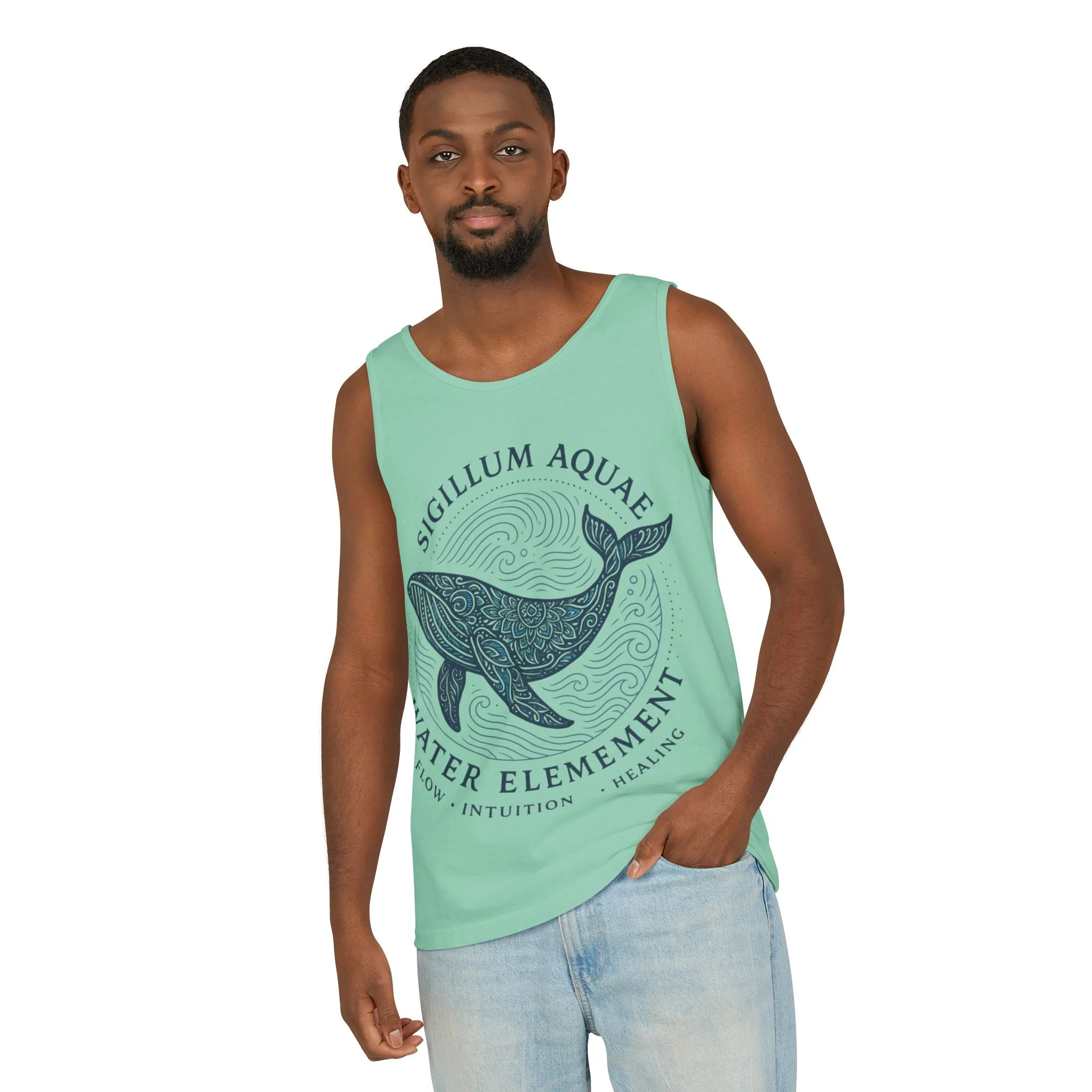 Water Element Whale Tank Top, Sigillum Aquae Symbol, Spiritual Ocean Totem Tee, Nature Energy Tee, Beachwear, Mindfulness Fashion - Image 12