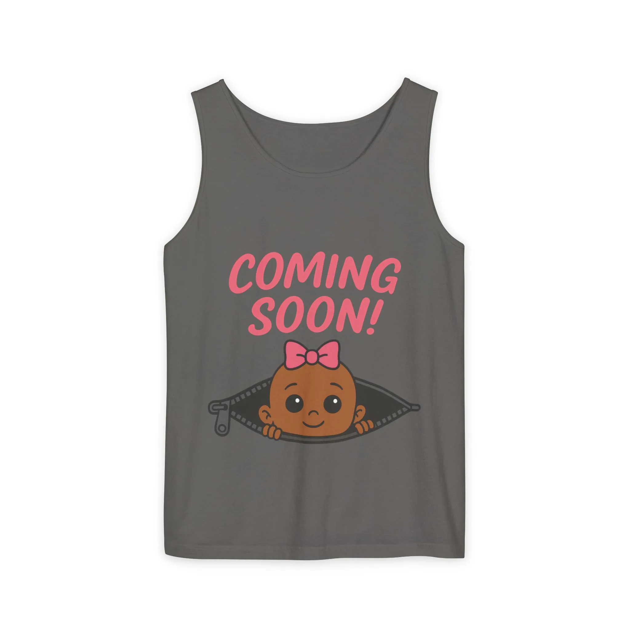 Coming Soon Maternity Tank Top, Cute Baby Girl Pregnancy Announcement Shirt, Expecting Mom Gift, Gender Reveal Tank, Baby Shower Gift - Image 7