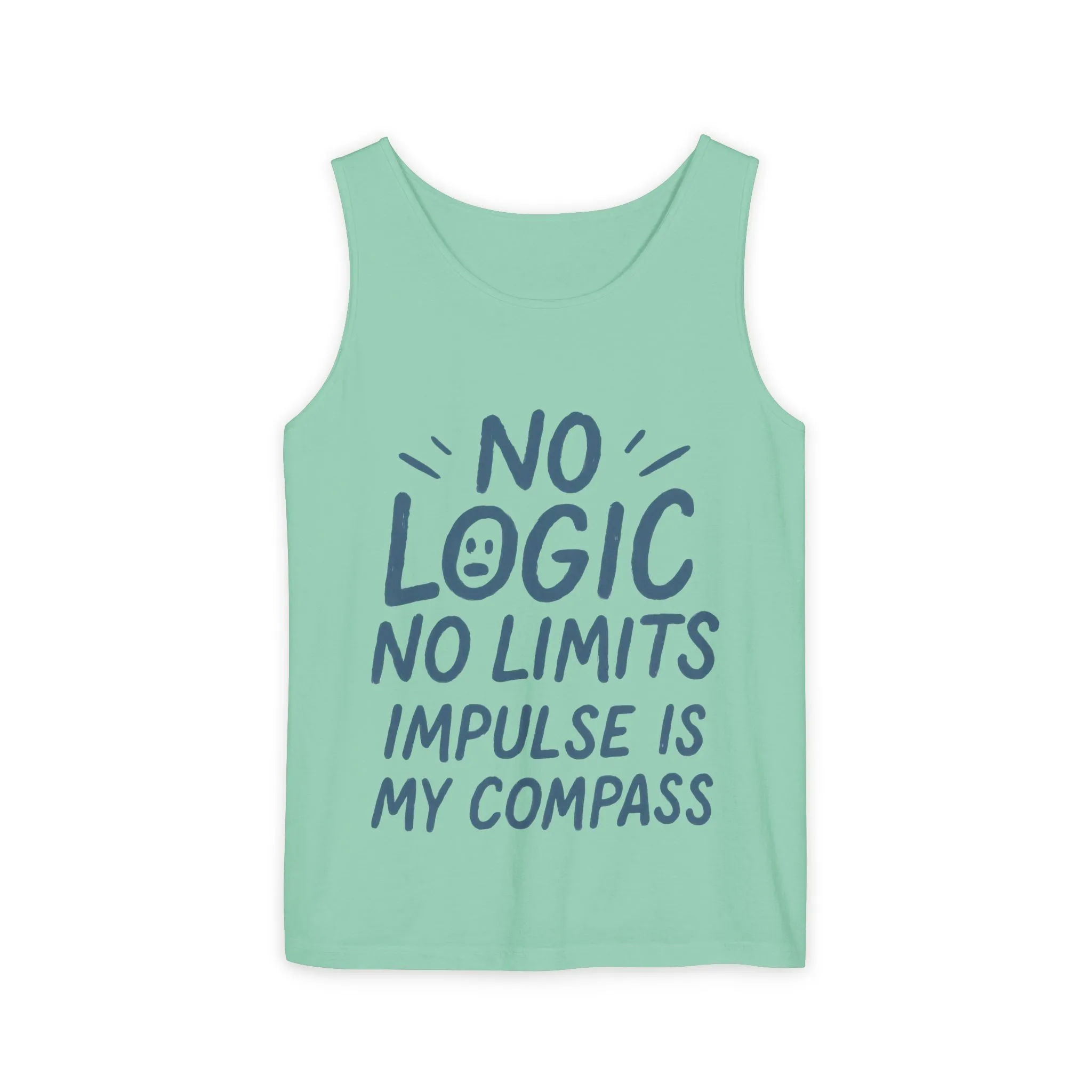 Funny Mens Tank Top, No Limits Impulse Quote, Relaxed Fit Tee, Casual Wear for Creatives, Gift for Artists Impulsive Style Shirt - Image 2