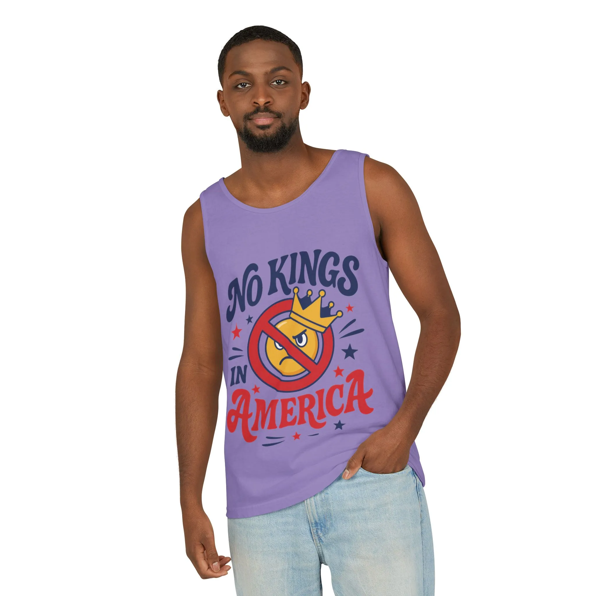 No Kings in America Tank Top - Funny Patriotic Anti Monarchy Sleeveless Shirt - USA Freedom Top, Unisex Summer Apparel, USA Independence Day - Image 30
