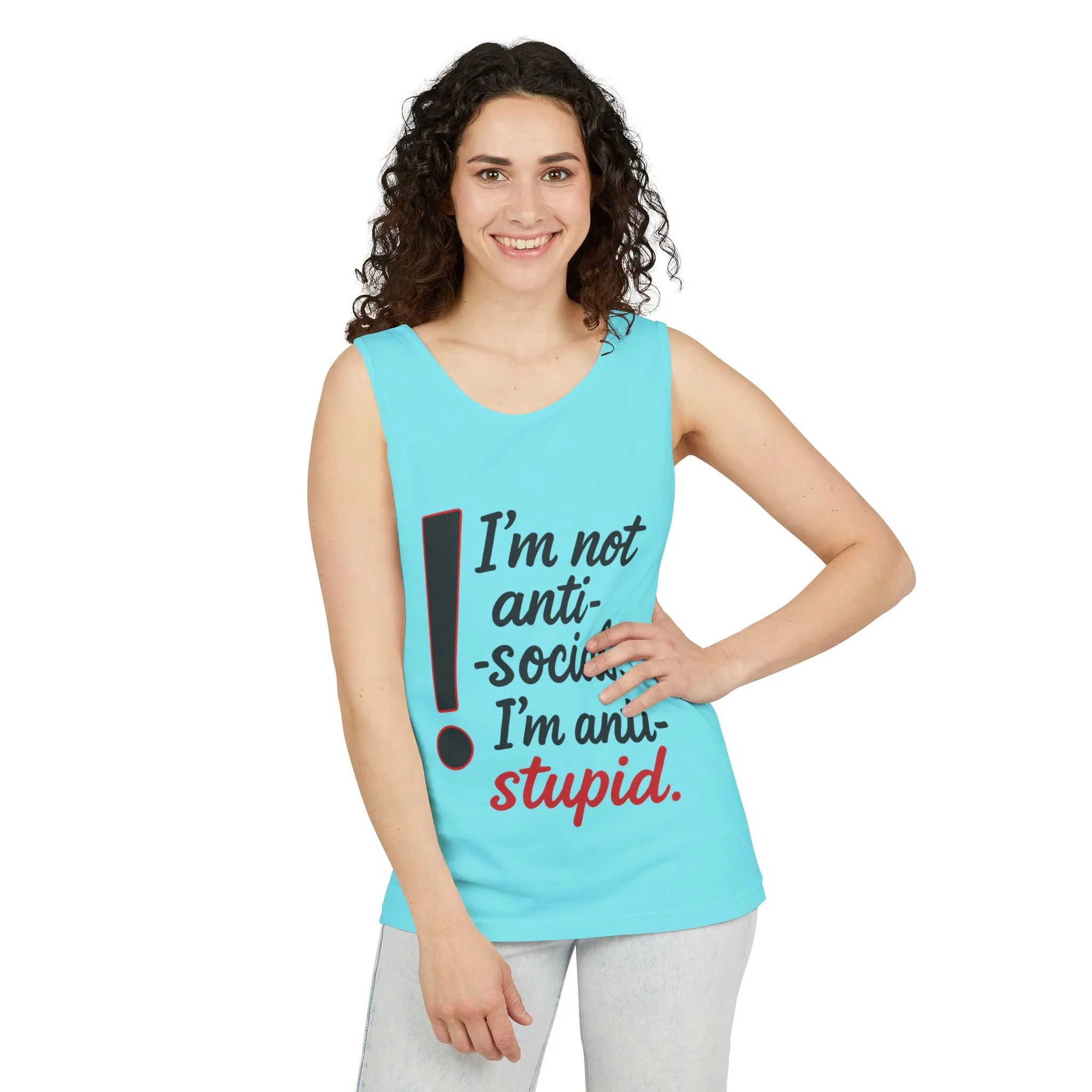 Anti-Social Womens Tank Top, Funny Graphic Summer Apparel, Beachwear, Humorous Womens Tee, Graphic Tee for Introverts & Thinkers - Image 42
