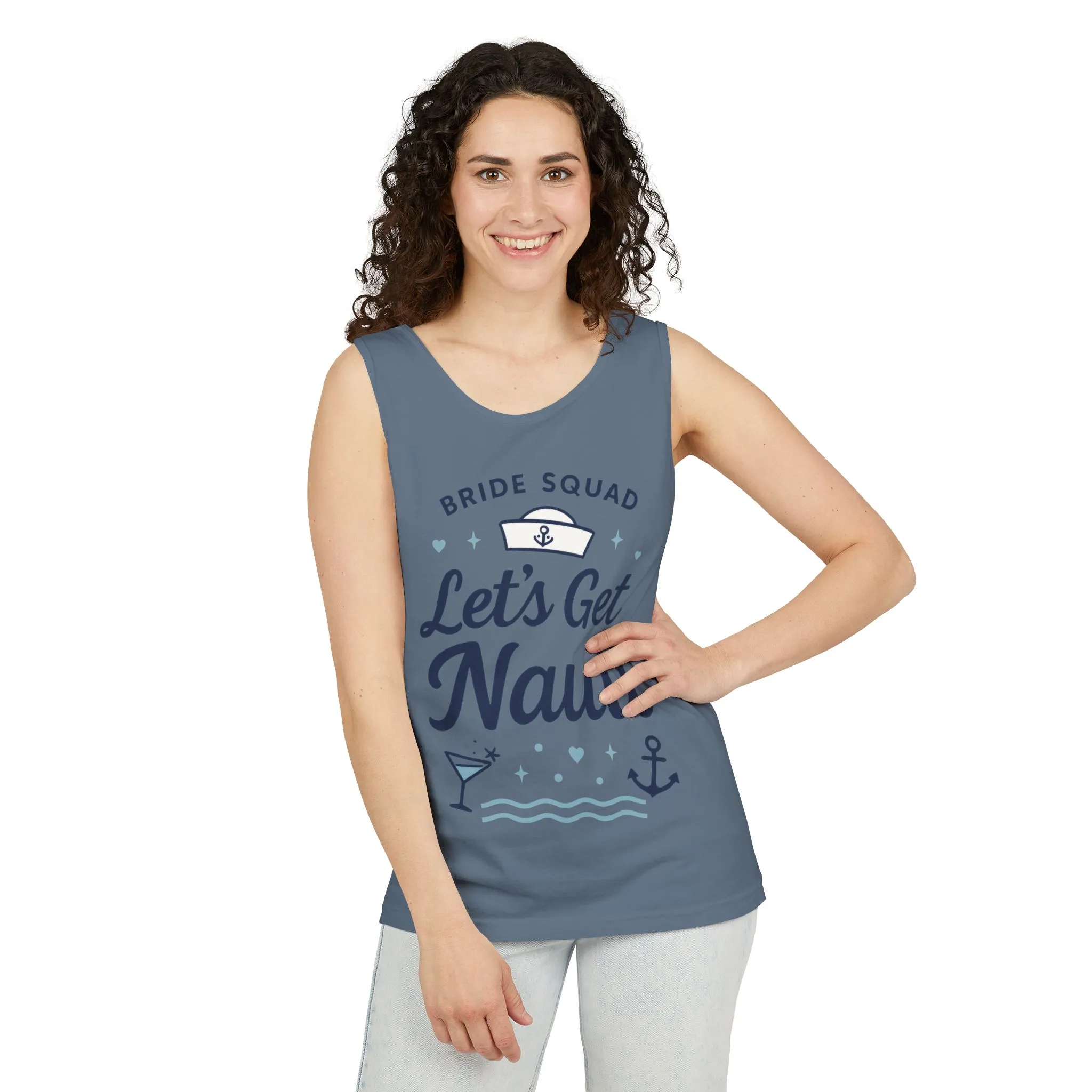 Lets Get Nauti Tank Top, Nautical Bachelorette Party Tee, Bride Squad Gift, Bridesmaid Hen Party Top, Fun Nautical Wedding Shirt - Image 12