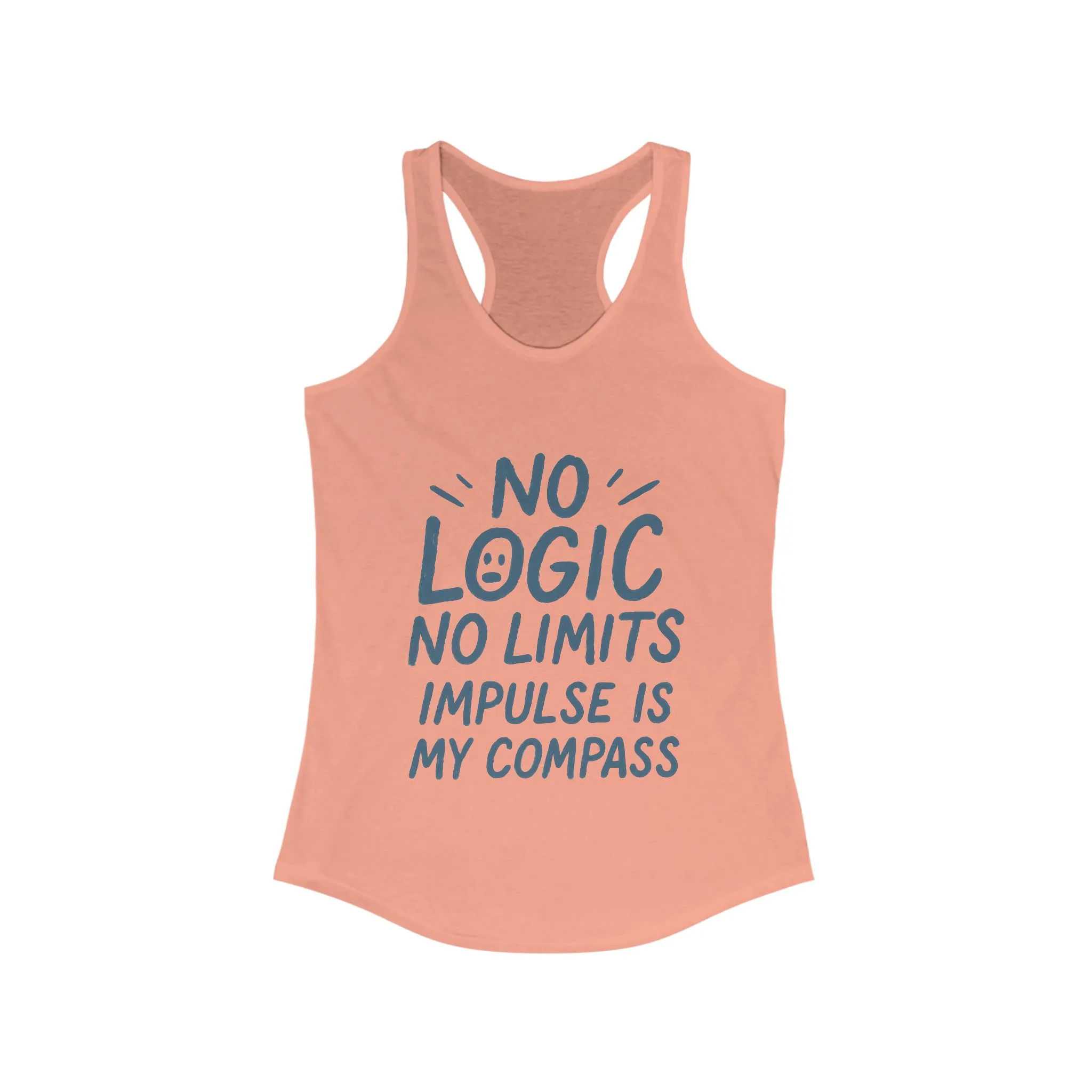 Funny No Logic Womens Tank Top, No Limits Impulse Quote, Carefree Graphic Tee, Gym Apparel for Women, Fitness Gift, Casual Summer Top - Image 5