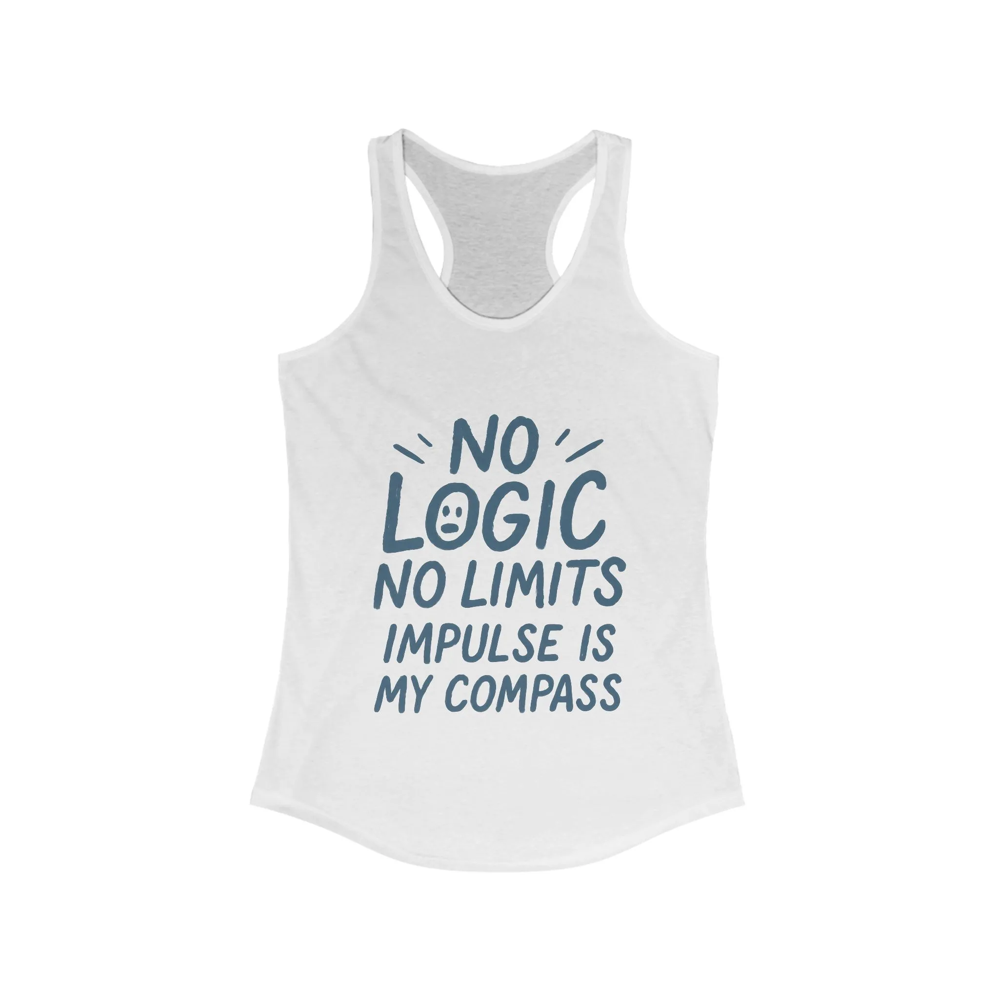 Funny No Logic Womens Tank Top, No Limits Impulse Quote, Carefree Graphic Tee, Gym Apparel for Women, Fitness Gift, Casual Summer Top - Image 3