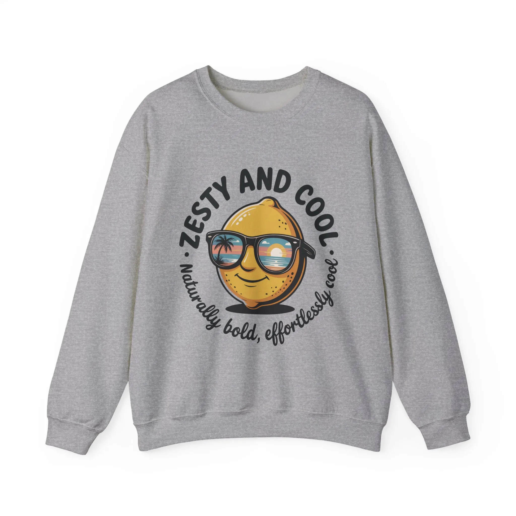 Zesty and Cool Crewneck Sweatshirt, Womens Lemon Sweatshirt for Casual Wear, Trendy Gift, Summer Vibes, Comfortable Apparel - Image 10