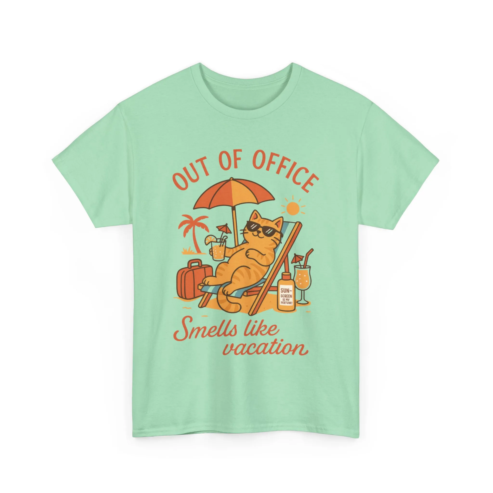 Cat Womens T-Shirt, Funny Vacation Tee with Cool Cat, Summer Beach Relax Shirt, Smells Like Vacation Gift for Her, Funny Cat Lover Gift - Image 10