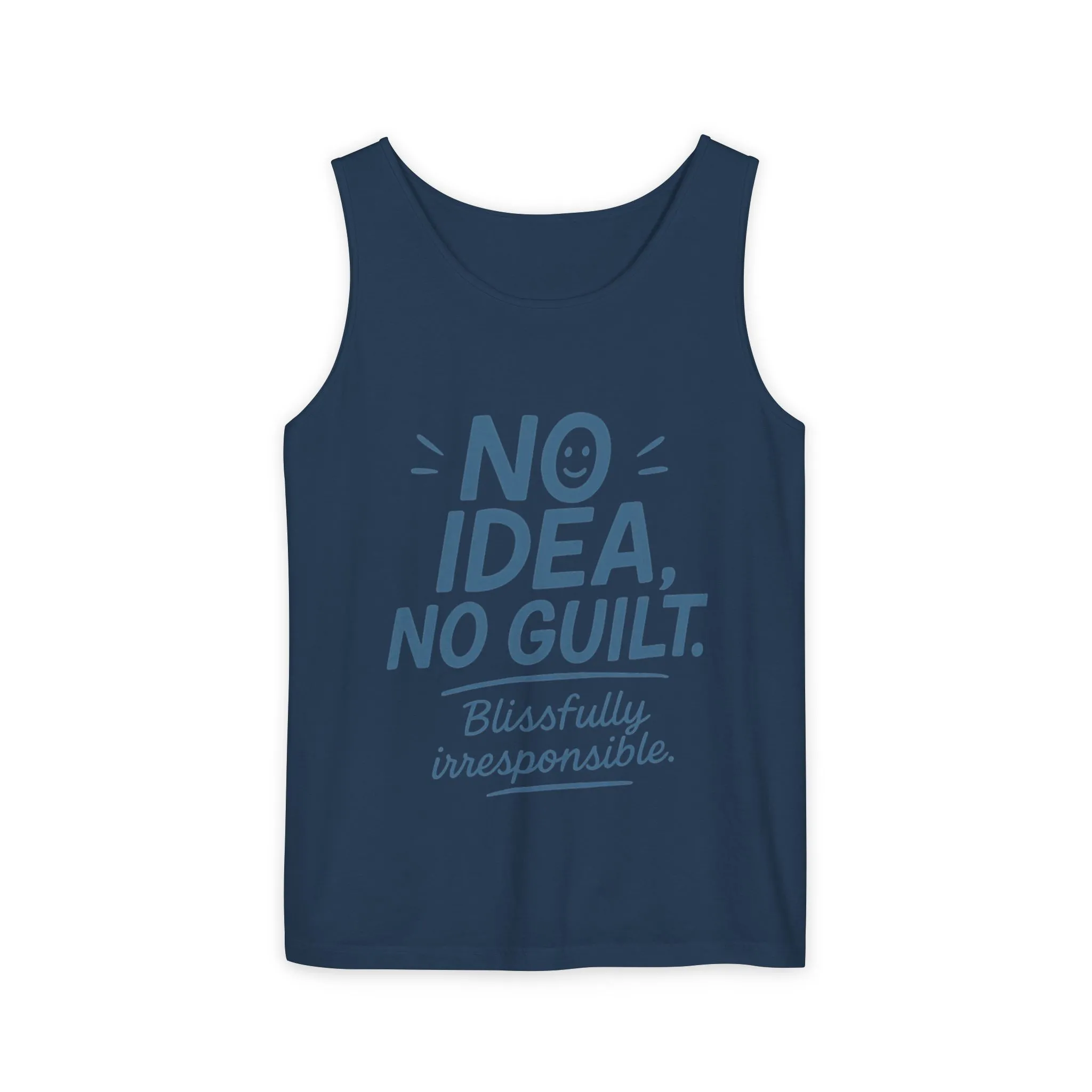 Womens No Guilt Tank Top, No Idea Funny Quote, Blissfully Irresponsible Workout Tee, Casual Sleeveless Top, Summer Activewear, Relaxed Style - Image 27