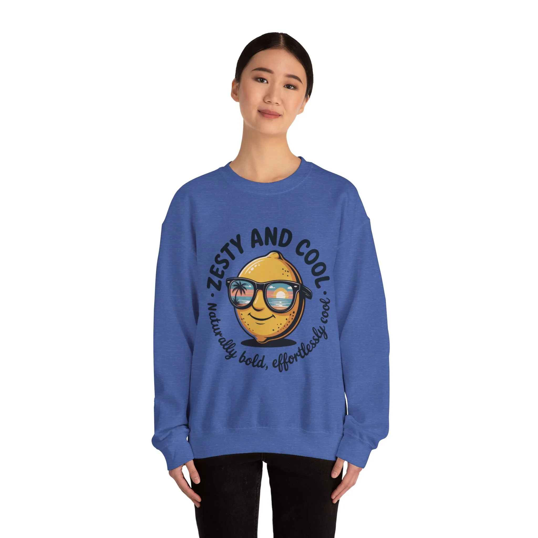 Zesty and Cool Crewneck Sweatshirt, Womens Lemon Sweatshirt for Casual Wear, Trendy Gift, Summer Vibes, Comfortable Apparel - Image 32