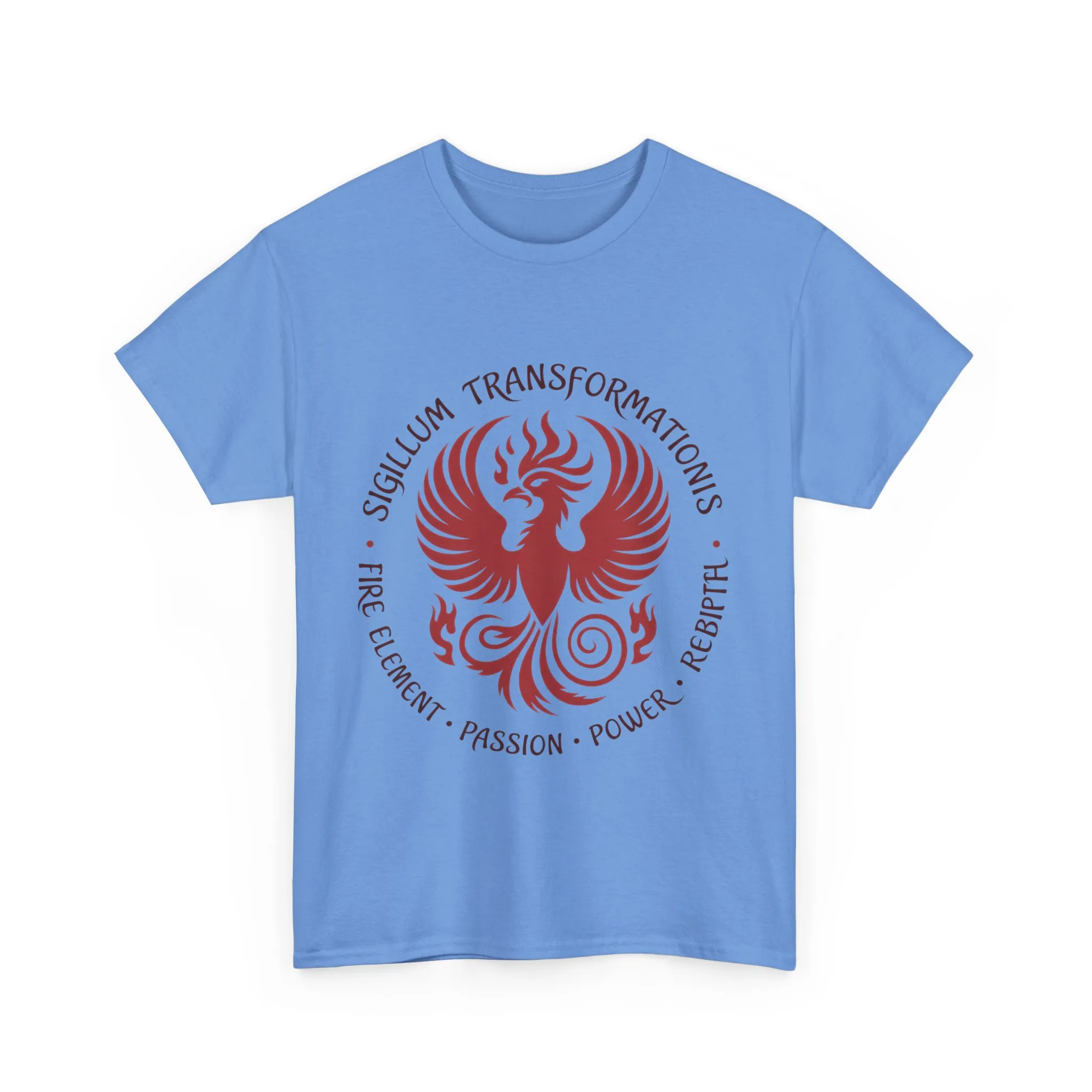 Phoenix Fire Element T-Shirt, Sigillum Transformationis Seal, Passion Power Rebirth Totem, Phoenix Symbol Unisex Tee, Spiritual Tee - Image 21