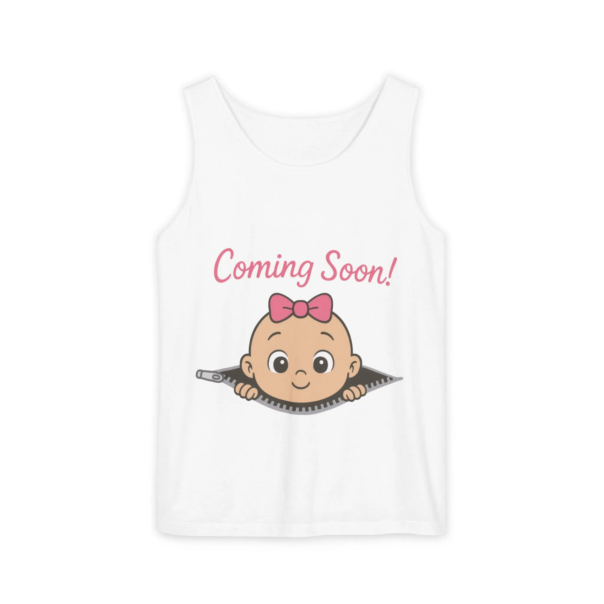 Coming Soon Maternity Tank Top, Cute Baby Girl Pregnancy Announcement Shirt, Expecting Mom Gift, Gender Reveal Tee, Baby Shower Gift - Image 2