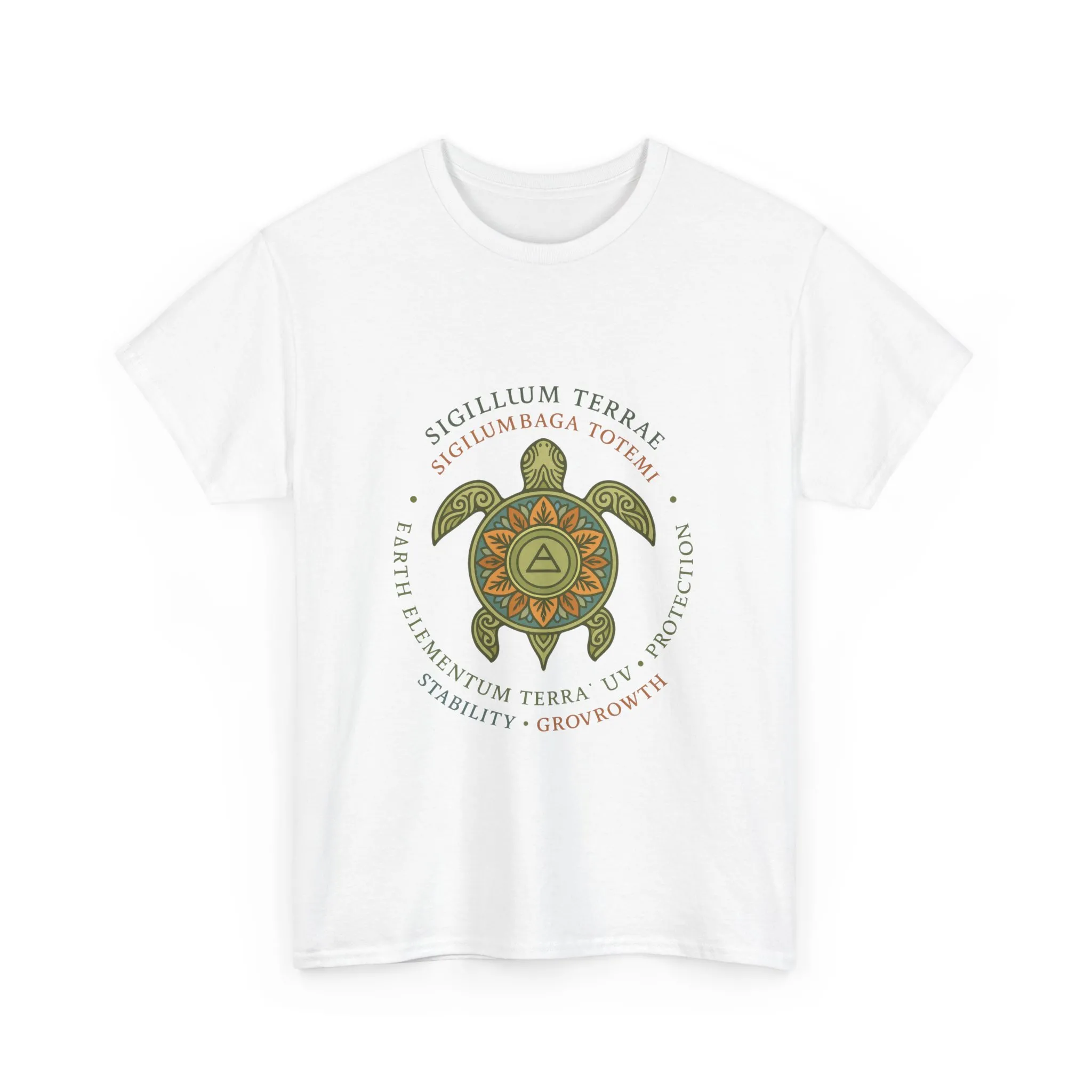 Earth Totem Turtle Unisex T-Shirt, Sigillum Terrae Symbol, Elemental Growth Unisex Tee, Spiritual UV Protection Shirt, Nature Symbol Gift - Image 2