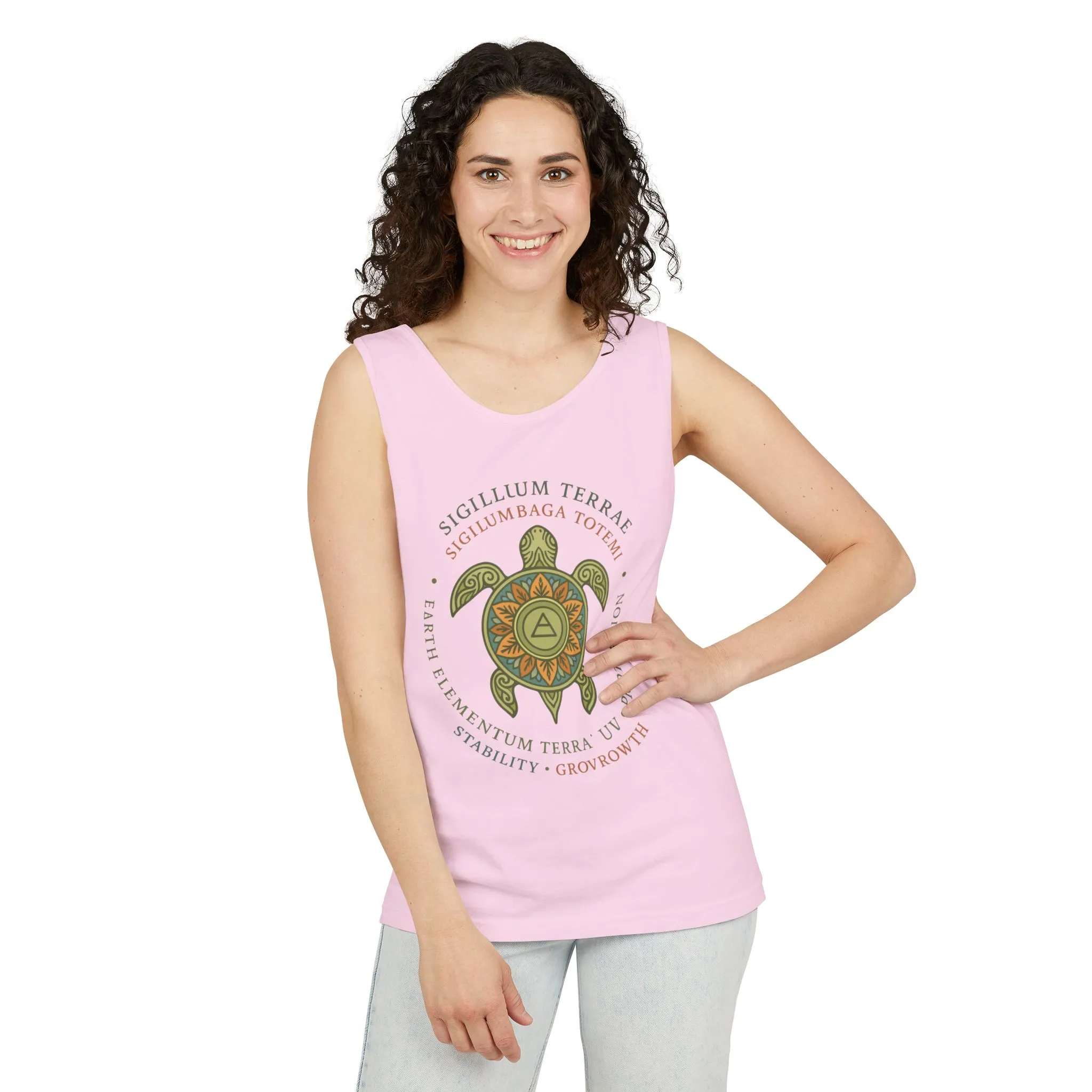 Earth Totem Turtle Womens Tank, Sigillum Terrae Symbol, Elemental Growth Tee, Nature-Inspired Tank Top with Protective Symbol, Beachwear - Image 29
