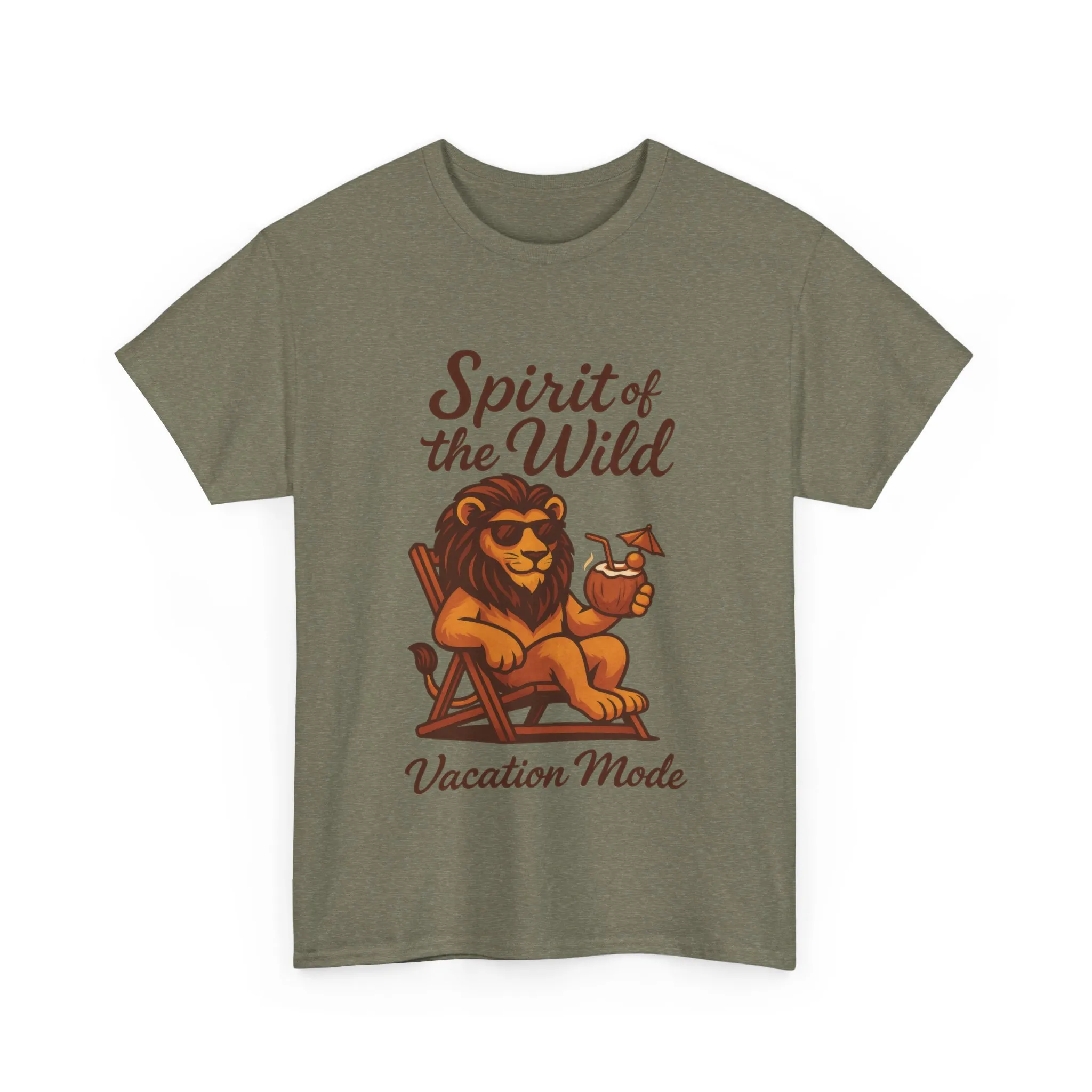 Spirit of the Wild Lion Shirt for Men - Vacation Mode Funny Summer Tee - Relaxed Jungle King Graphic, Vacation Mode, Perfect for Vacations - Image 13