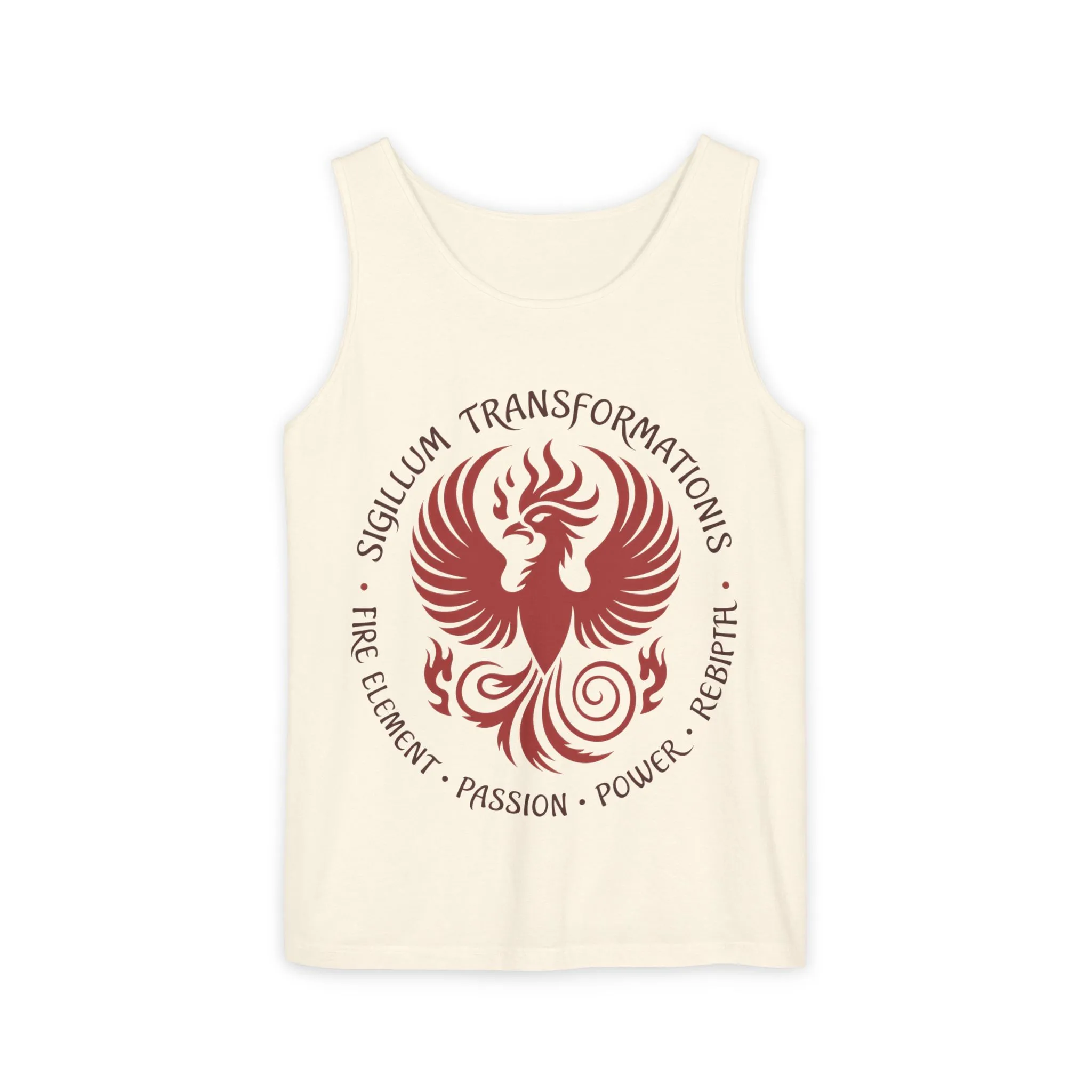 Phoenix Fire Element Tank Top, Sigillum Transformationis Seal, Passion Power Rebirth Totem, Phoenix Symbol Unisex Tank, Spiritual Tee - Image 7