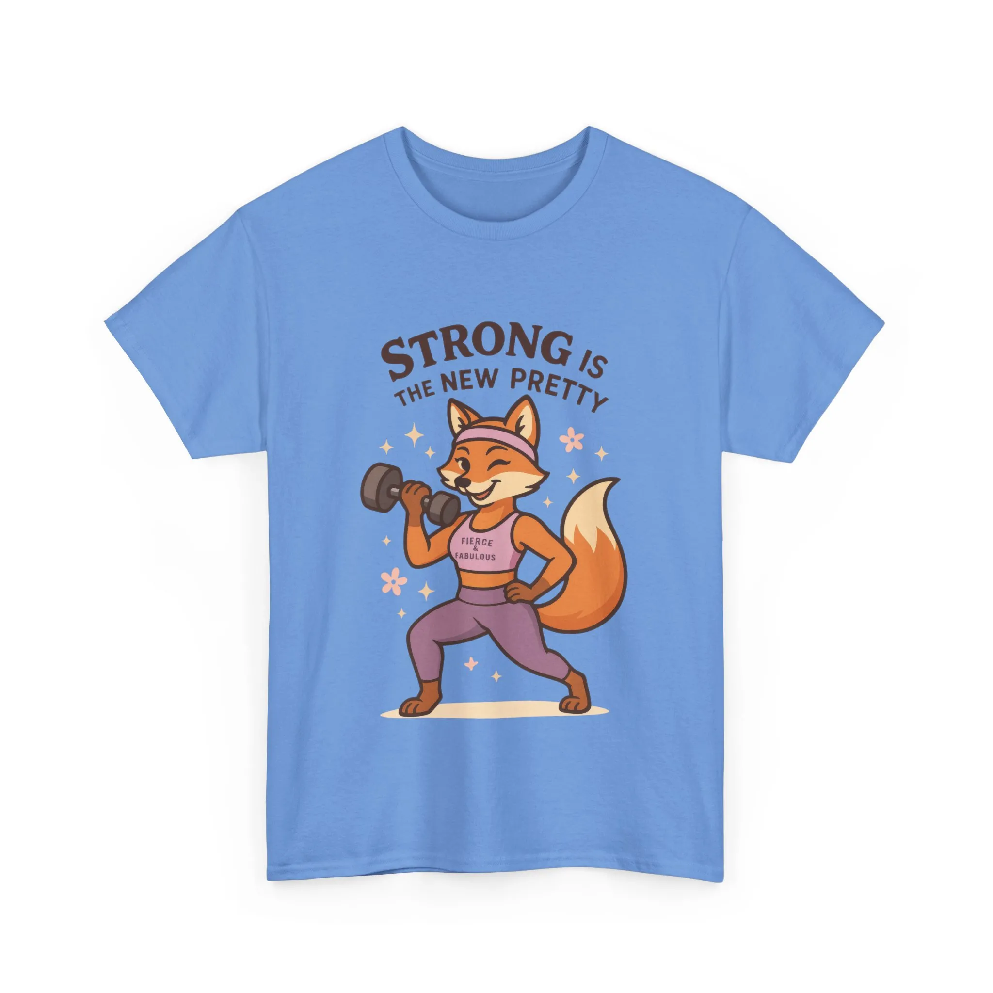 Strong is the New Pretty Womens Tee, Inspirational T-Shirt, Fitness Apparel, Gift for Her, Motivational Top, Cute Fox Design, Womens Gym T-Shirt - Image 16