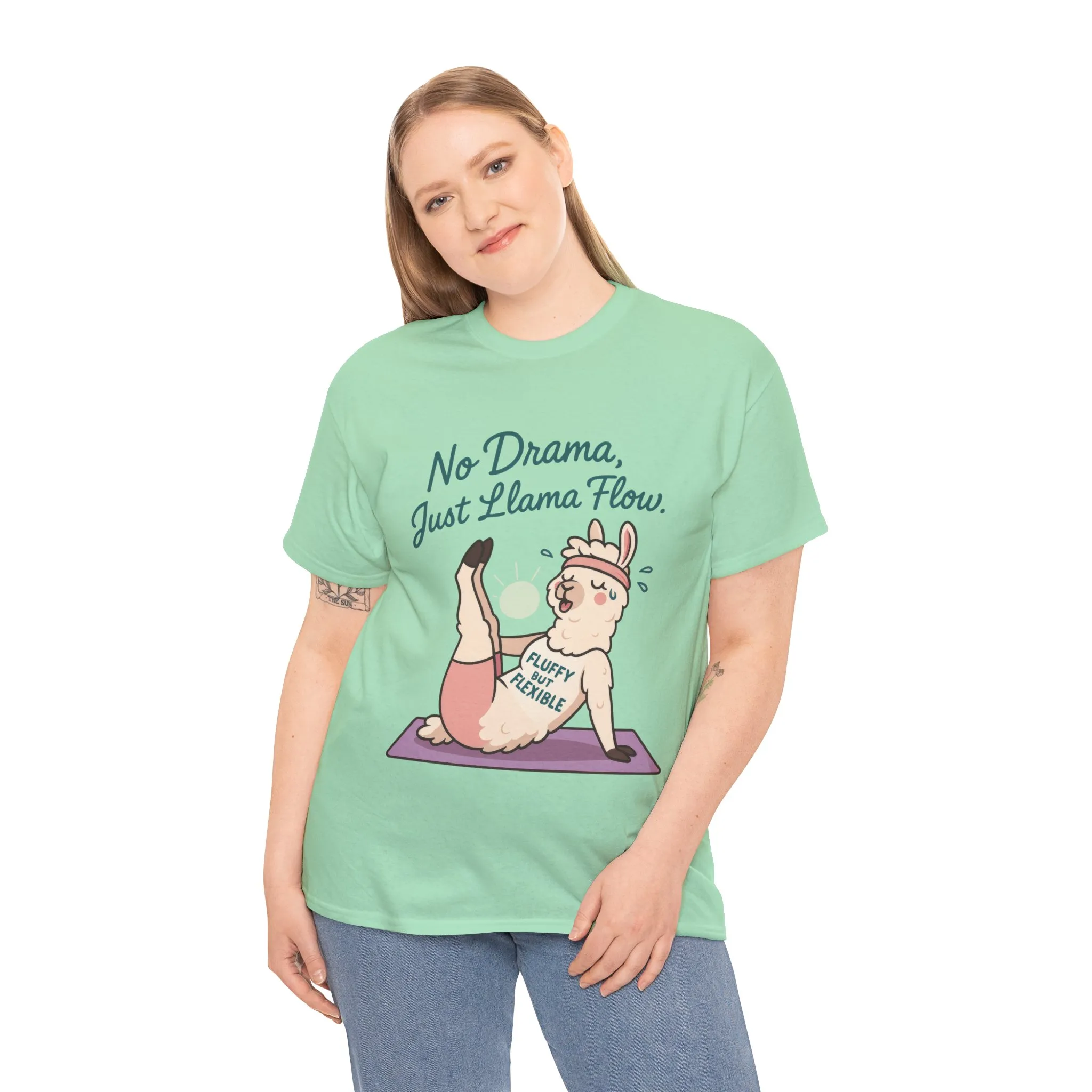 No Drama Llama Yoga Tee, Funny Yoga Llama T-Shirt for Women, Gift for Yoga Lovers, Fun Yoga T-Shirt for Animal Lovers, Humor Shirt - Image 15