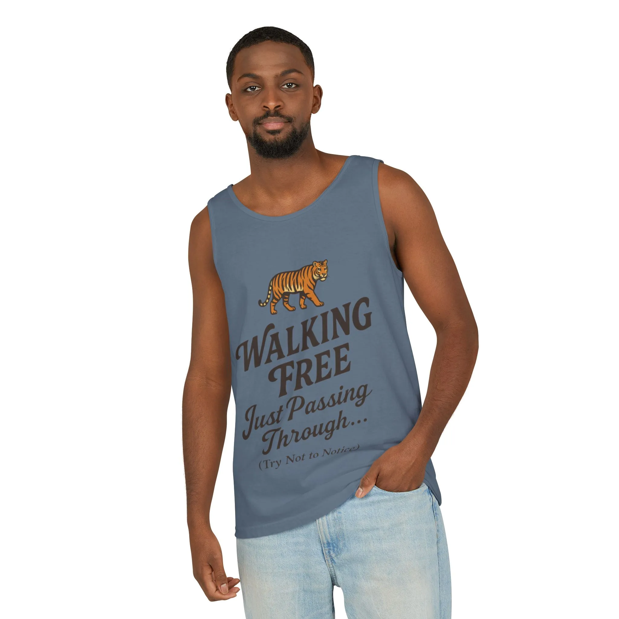 Walking Free Mens Tiger Tank Top, Funny Sleeveless Shirt - Wild Animal Summer Top, Mens Beachwear, Gift for Wild Life Lovers - Image 20