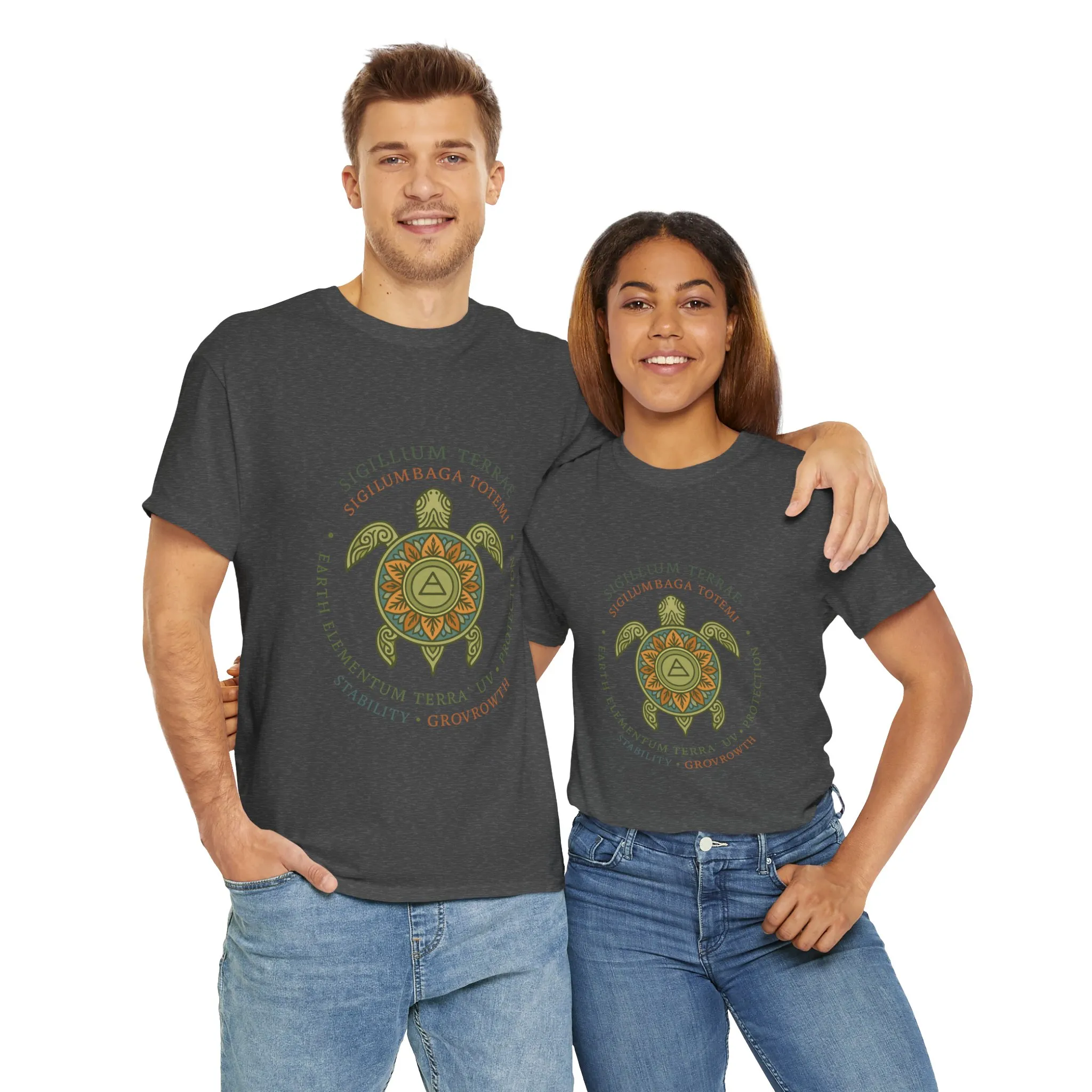Earth Totem Turtle Unisex T-Shirt, Sigillum Terrae Symbol, Elemental Growth Unisex Tee, Spiritual UV Protection Shirt, Nature Symbol Gift - Image 23