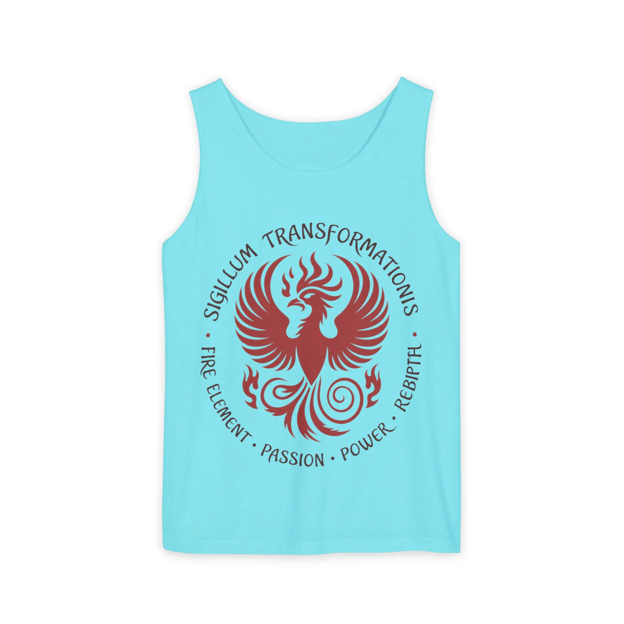 Phoenix Fire Element Tank Top, Sigillum Transformationis Seal, Passion Power Rebirth Totem, Phoenix Symbol Unisex Tank, Spiritual Tee - Image 16