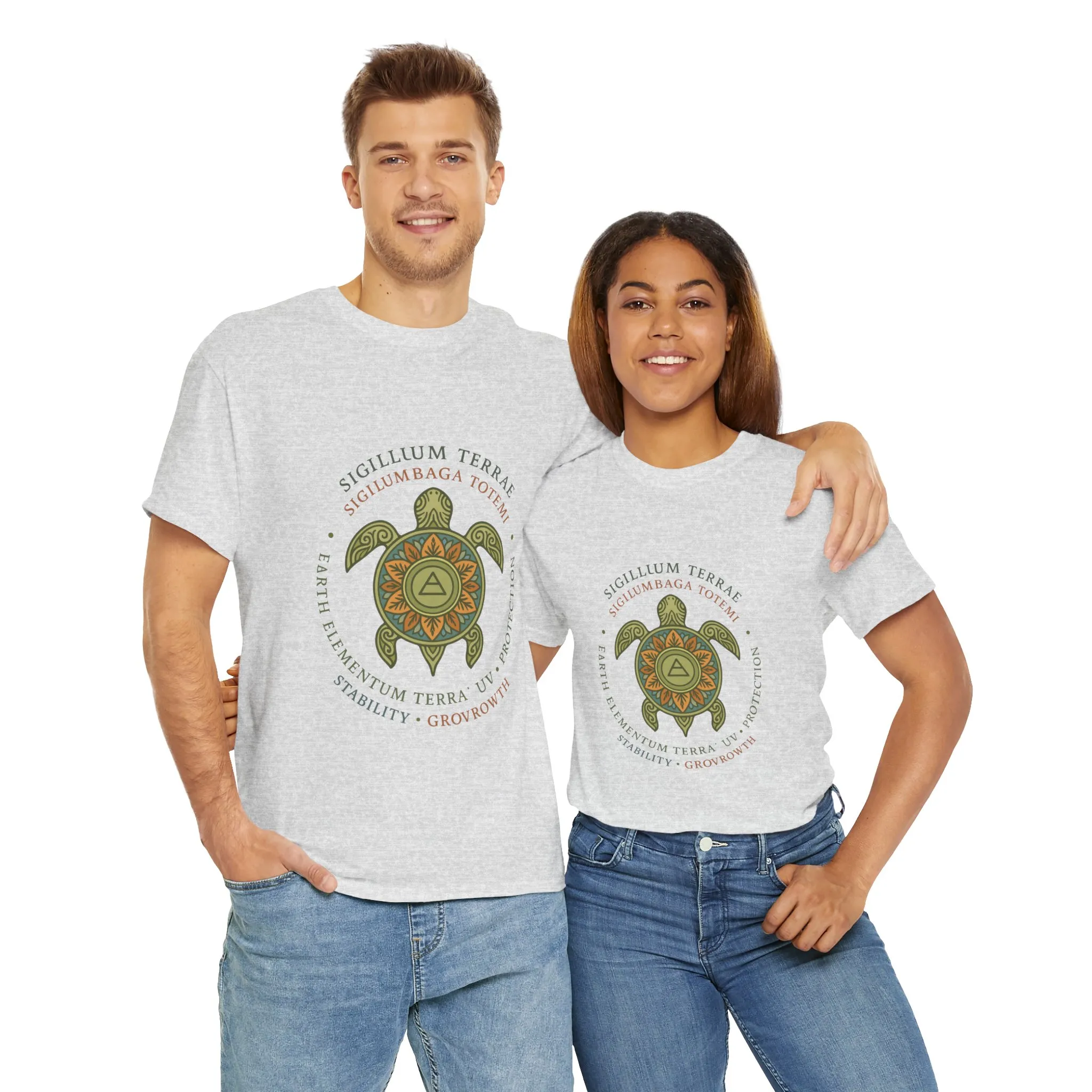 Earth Totem Turtle Unisex T-Shirt, Sigillum Terrae Symbol, Elemental Growth Unisex Tee, Spiritual UV Protection Shirt, Nature Symbol Gift - Image 7