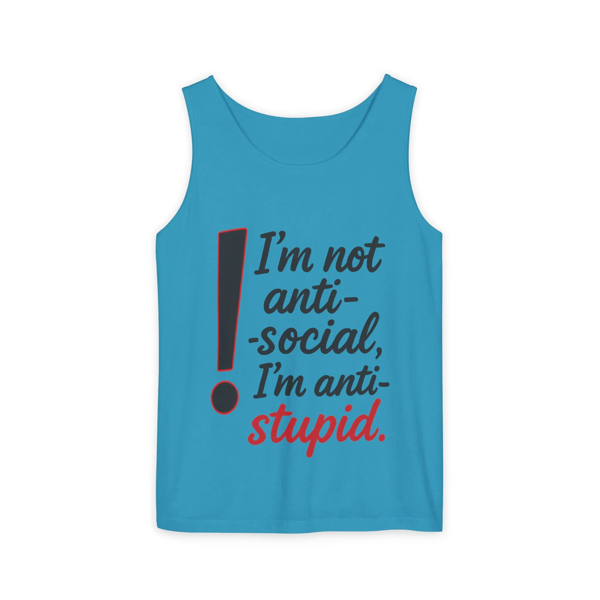 Snarky Anti-Social Mens Tank Top, Funny Summer Apparel, Mens Gift, Beachwear, Humorous Mens Tee, Graphic Tee for Introverts & Thinkers - Image 2