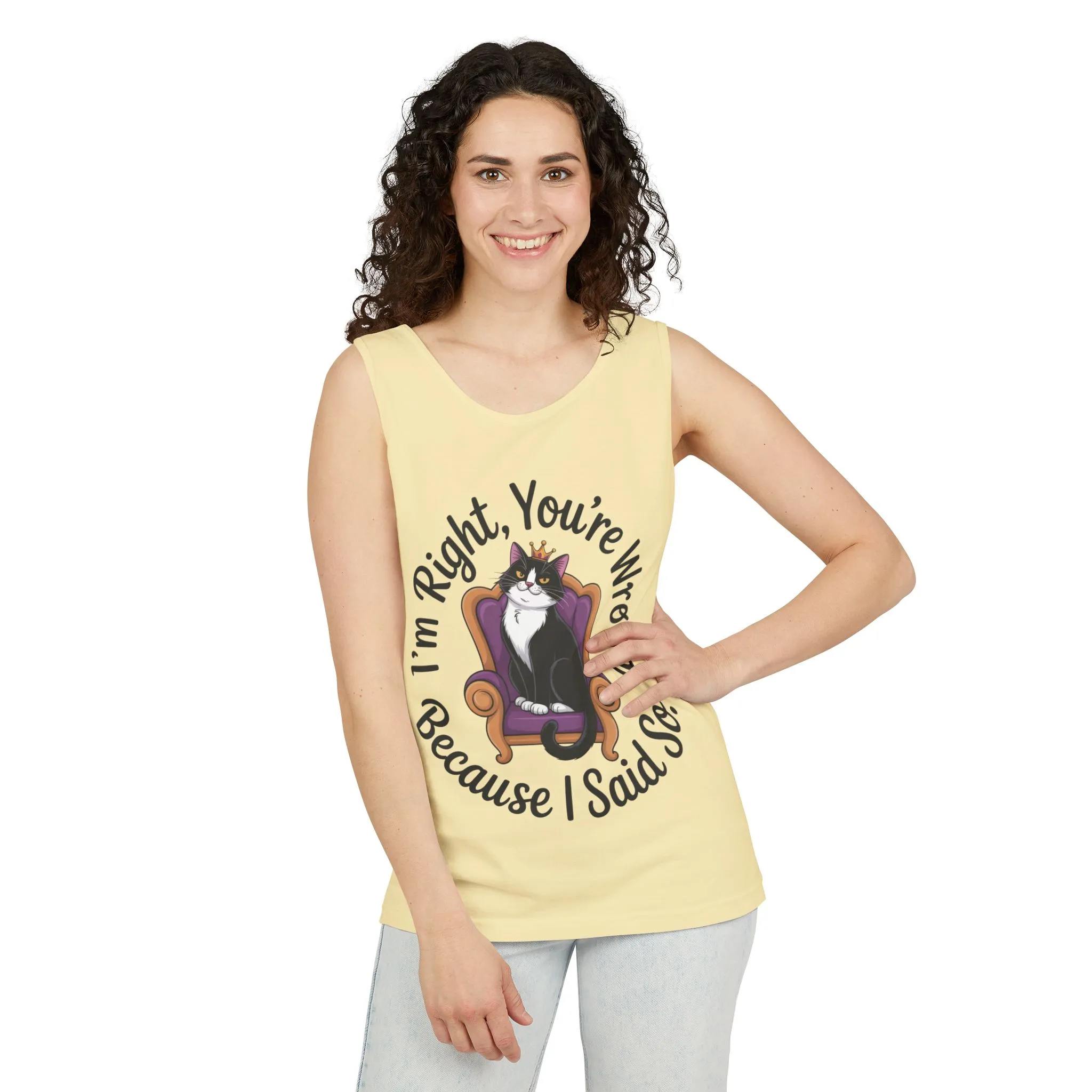 Funny Cat Queen Tank Top, Sassy Cat Graphic Tee for Women, Cat Mom Humor Tee Gift, Funny Graphic T-Shirt, I'm Right, You're Wrong Tee - Image 20