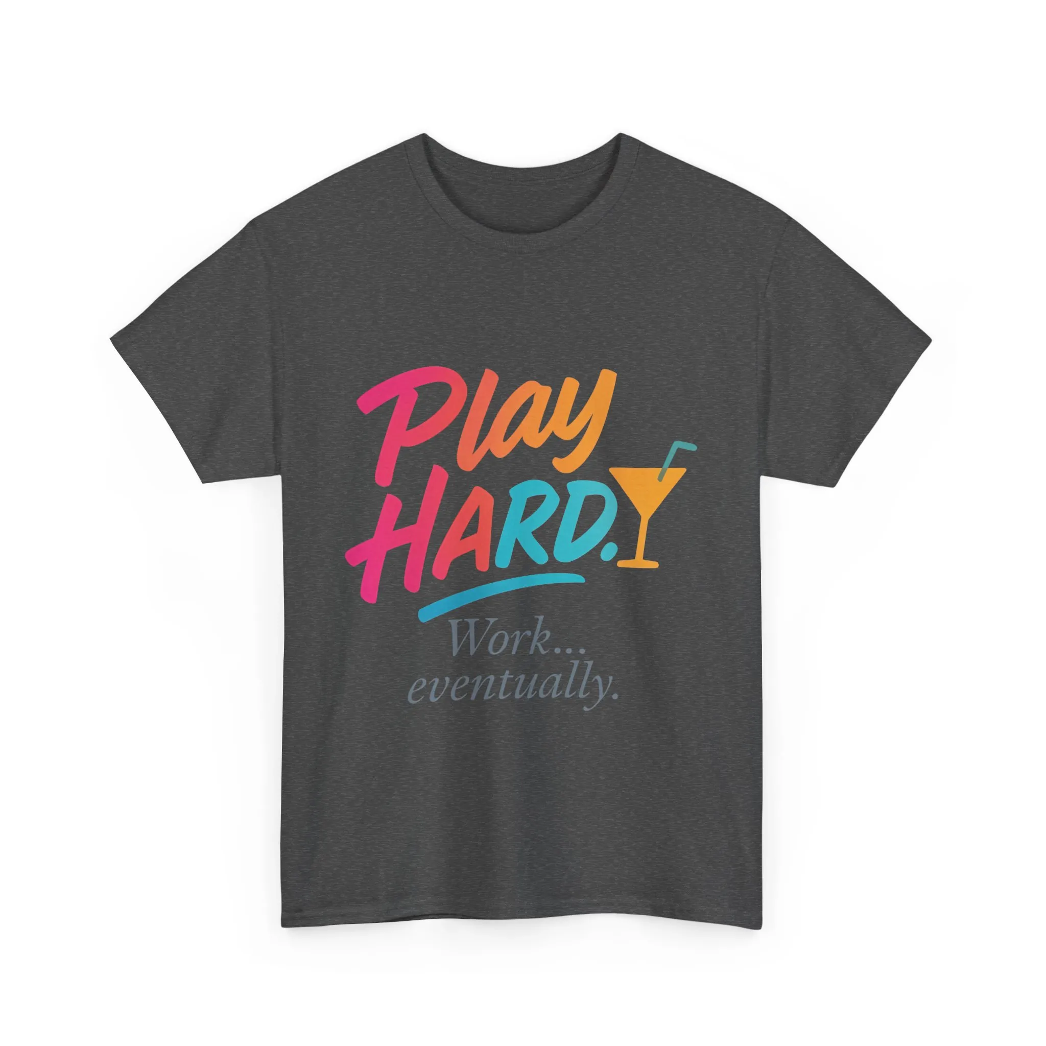 Play Hard Work Eventually T-Shirt, Funny Cocktail Graphic Tee, Pink Womens Party Shirt, Relaxed Vacation Top - Image 34