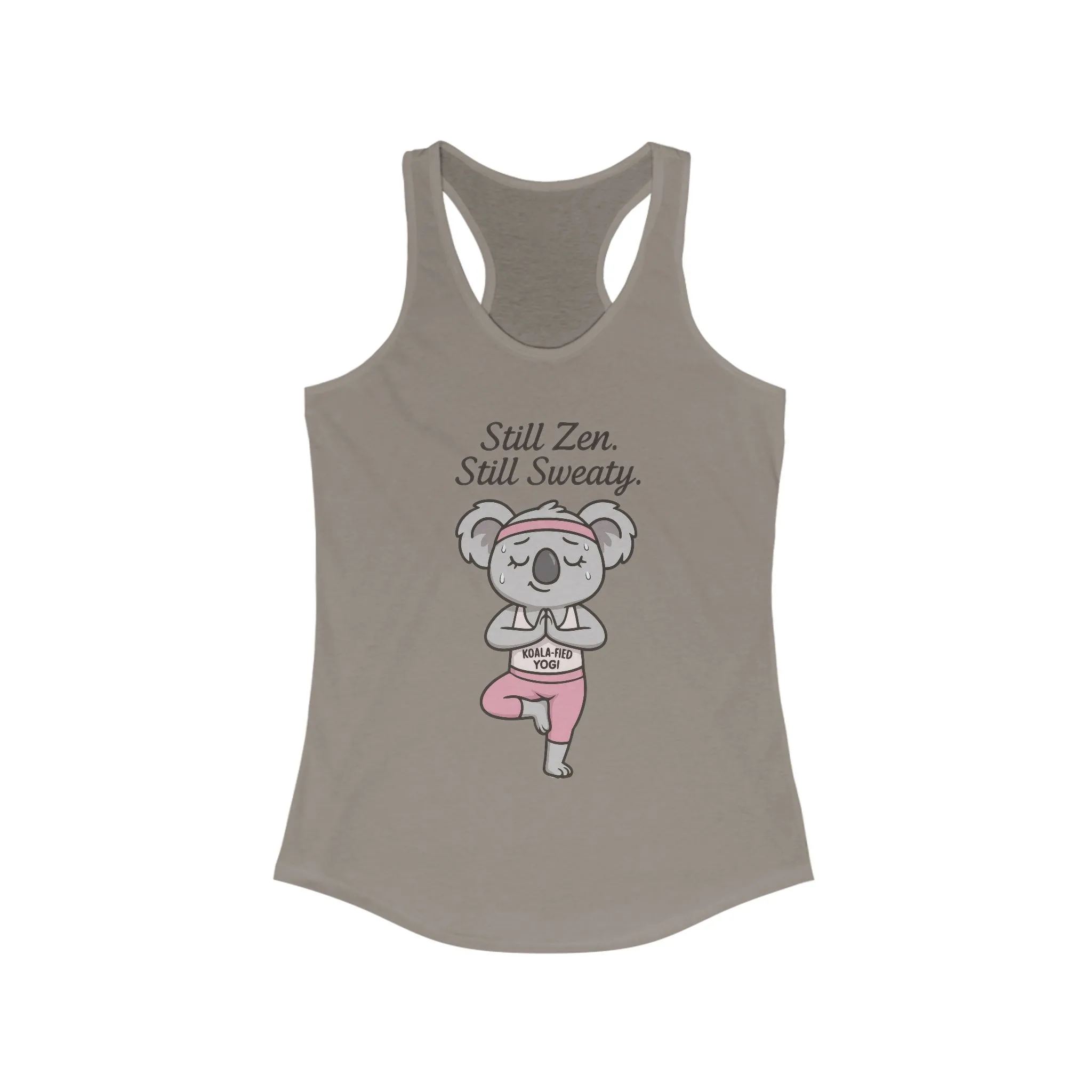 Funny Yoga Tank for Women, Koala-Fied Yogi Tee, Still Zen Still Sweaty Workout Gift, Cute Animal Fitness Tank Top, Zen Koala Yoga Tee - Image 7