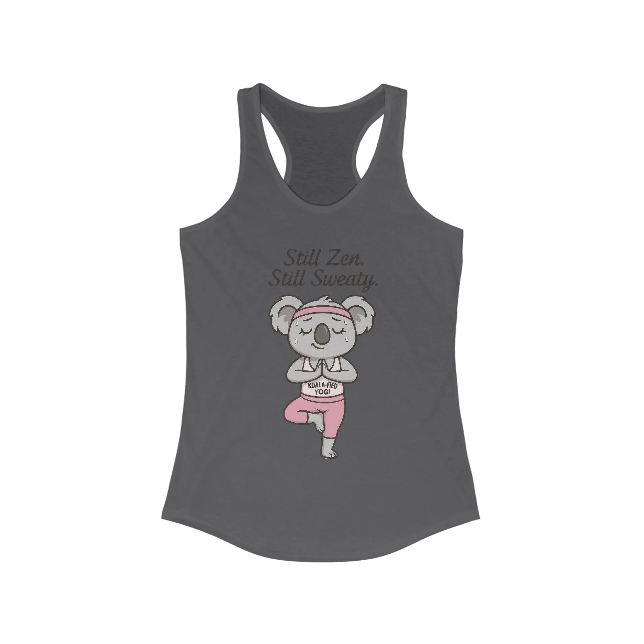 Funny Yoga Tank for Women, Koala-Fied Yogi Tee, Still Zen Still Sweaty Workout Gift, Cute Animal Fitness Tank Top, Zen Koala Yoga Tee - Image 11