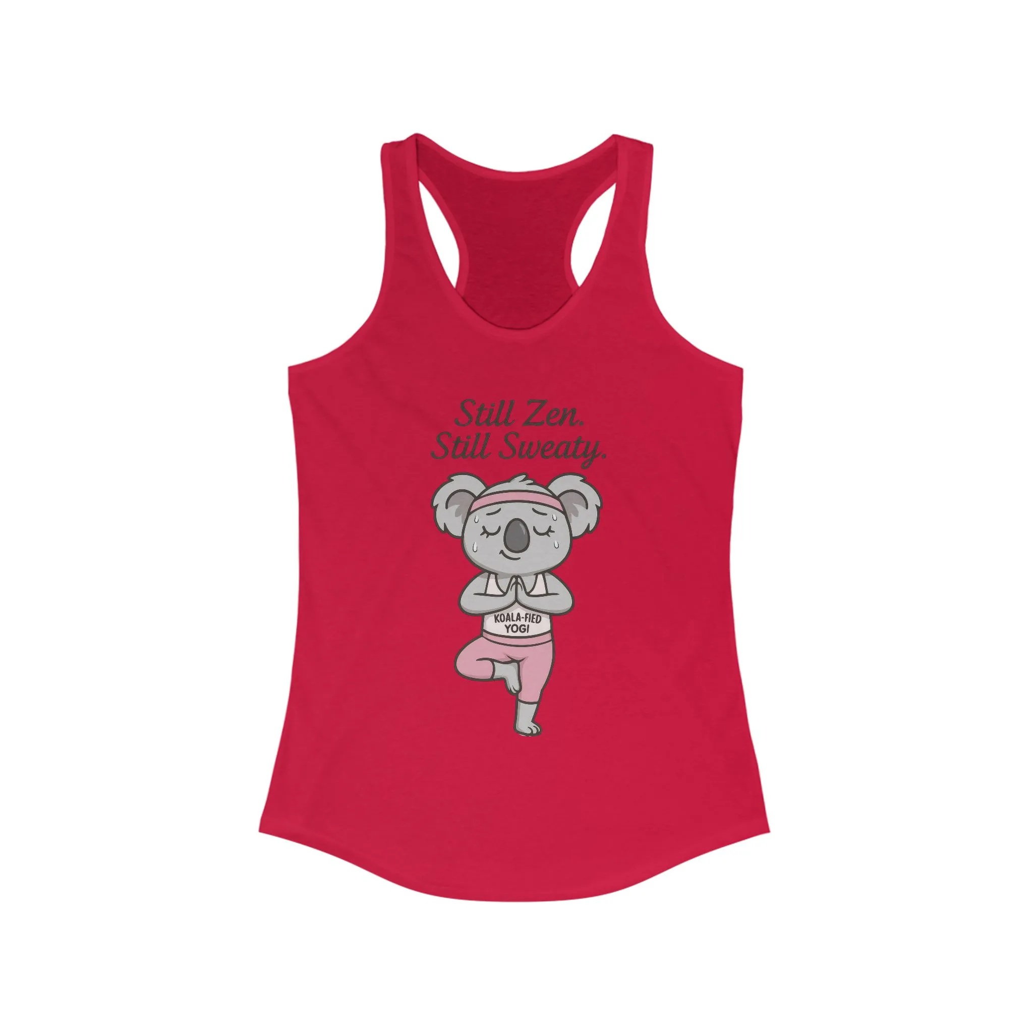 Funny Yoga Tank for Women, Koala-Fied Yogi Tee, Still Zen Still Sweaty Workout Gift, Cute Animal Fitness Tank Top, Zen Koala Yoga Tee - Image 15