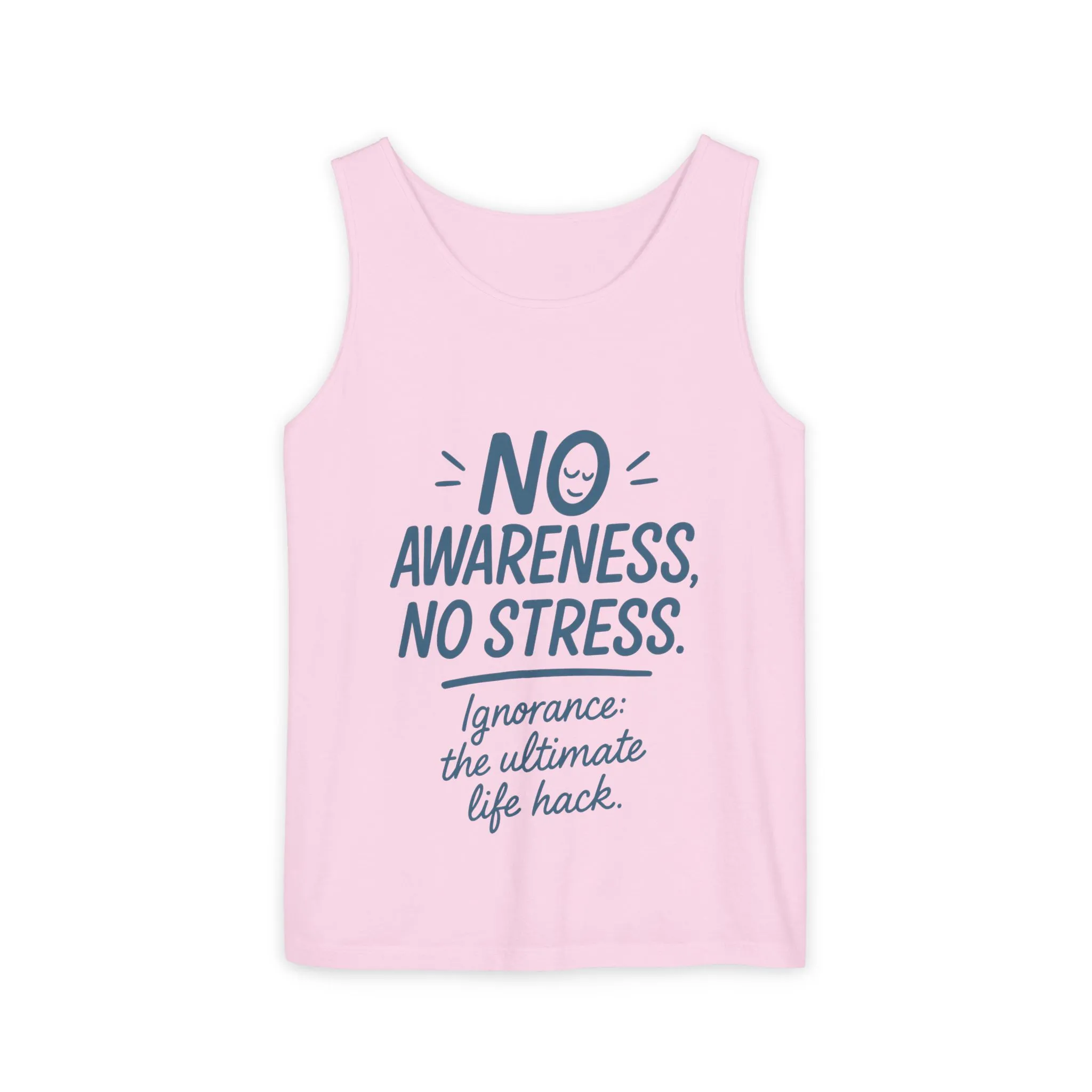 Womens No Awareness Racerback Tank Top, Funny No Stress Quote, Ignorance Life Hack, Workout Sleeveless Shirt, Motivational Shirt, Yoga - Image 2