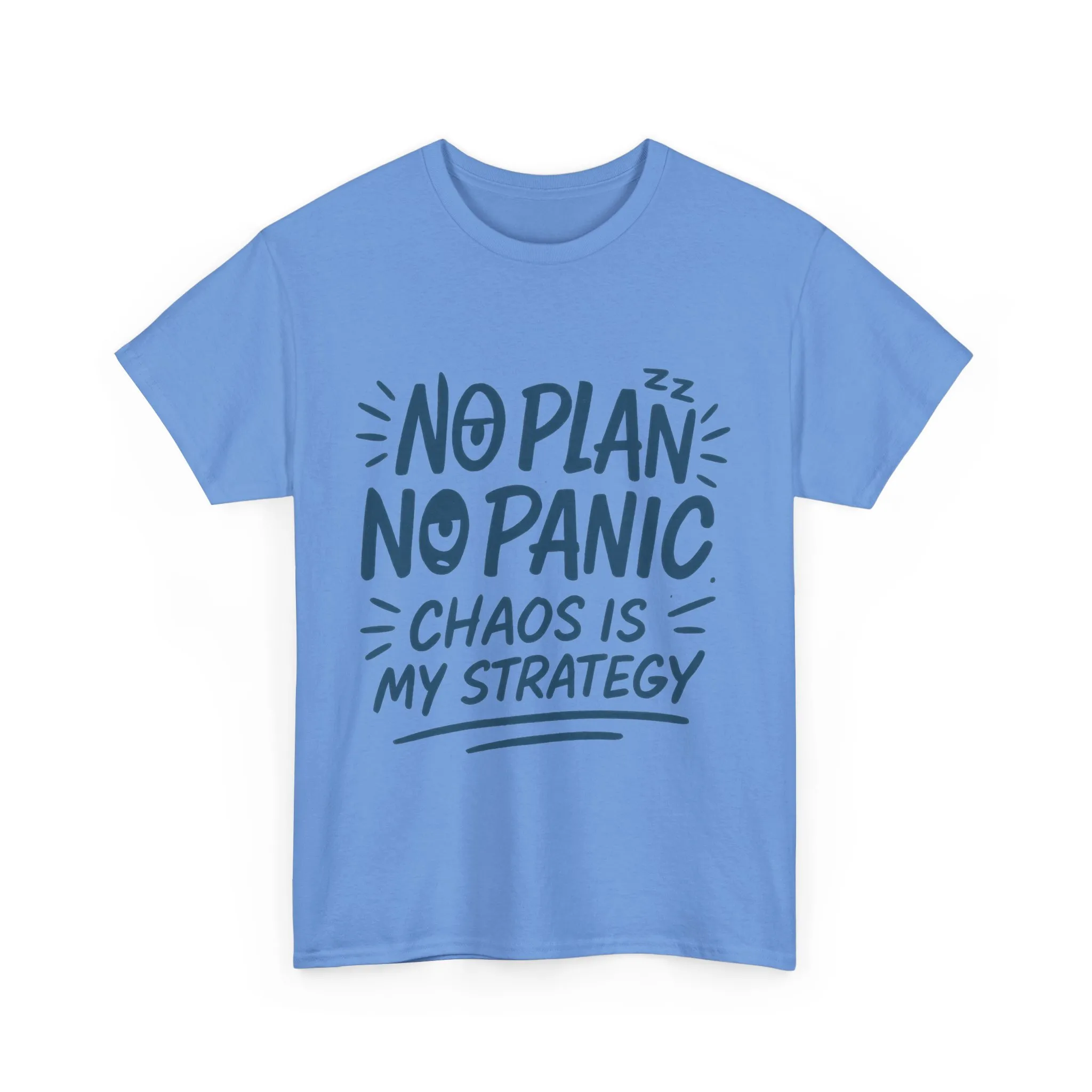 Funny Chaos Strategy T-Shirt, No Plan No Panic Quote Shirt, Cute Tee for Women, Humorous Gift Idea, Casual Relaxed Fit Top - Image 22