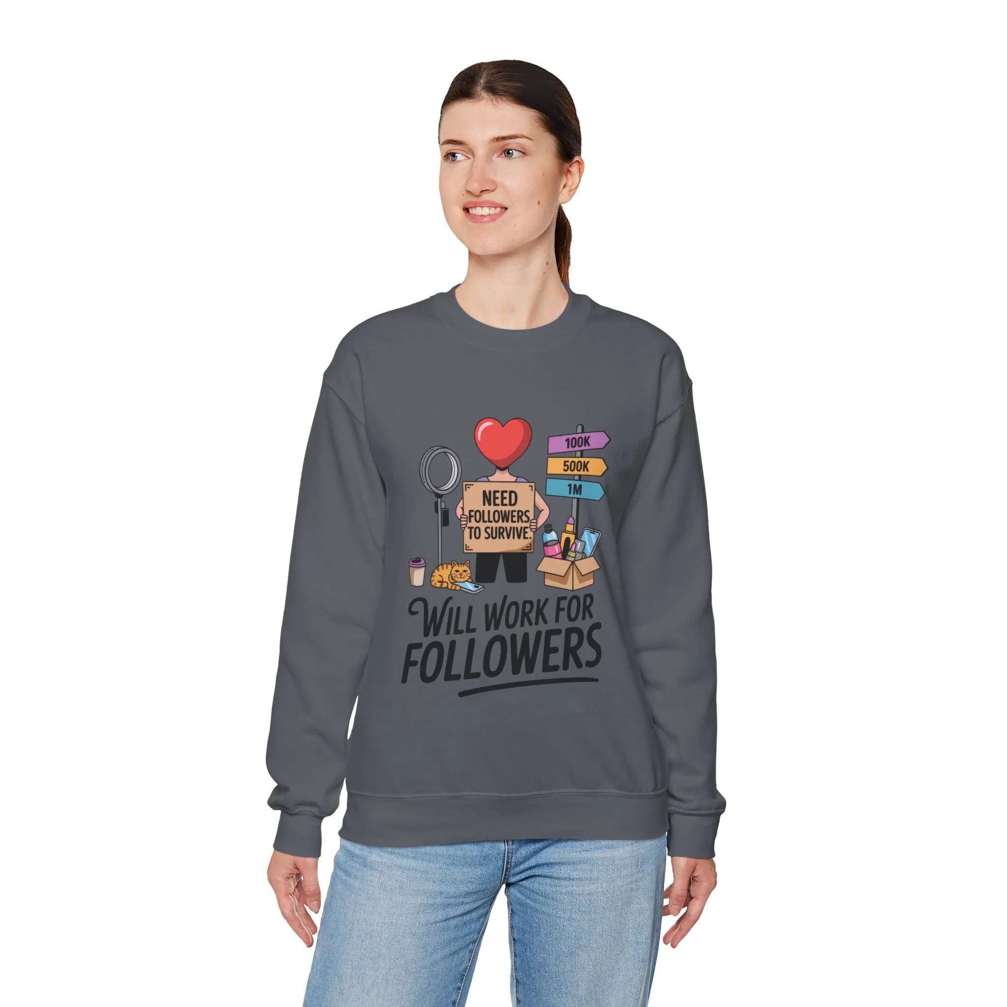 Funny Influencer Womens Sweatshirt, Social Media Sweatshirt, Humor Gifts, Crewneck for Influencers, Casual Wear, Womens Cozy Meme Top - Image 18