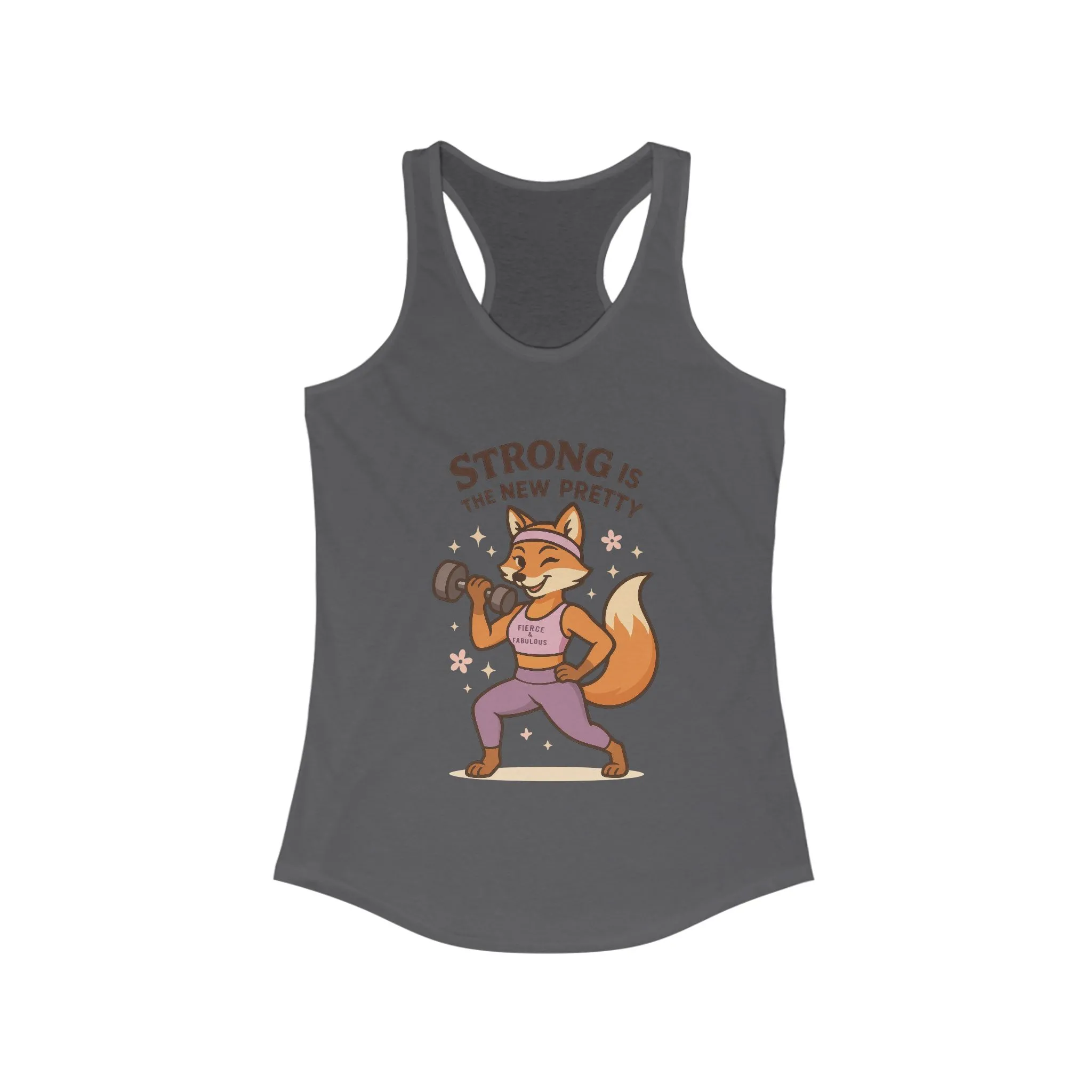 Strong is the New Pretty Tee, Inspirational Tank, Fitness Apparel, Gift for Her, Motivational Top, Cute Fox Design, Womens Gym Tank Top - Image 13