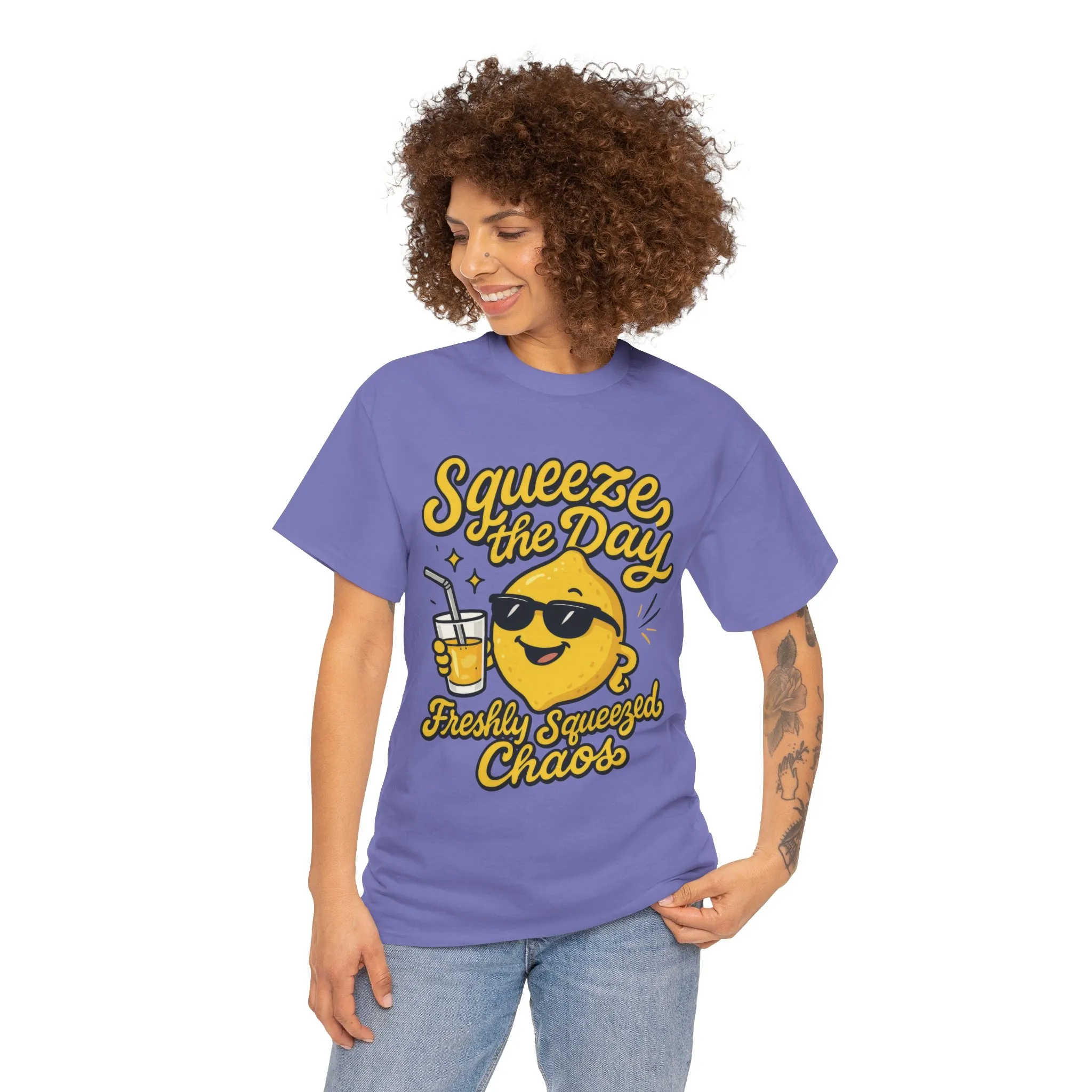 Funny Lemon Shirt for Women - Squeeze The Day Freshly Squeezed Chaos Tee - Cute Positive Citrus Graphic Tee, Fun Summer Tee for Beach Vibes - Image 23