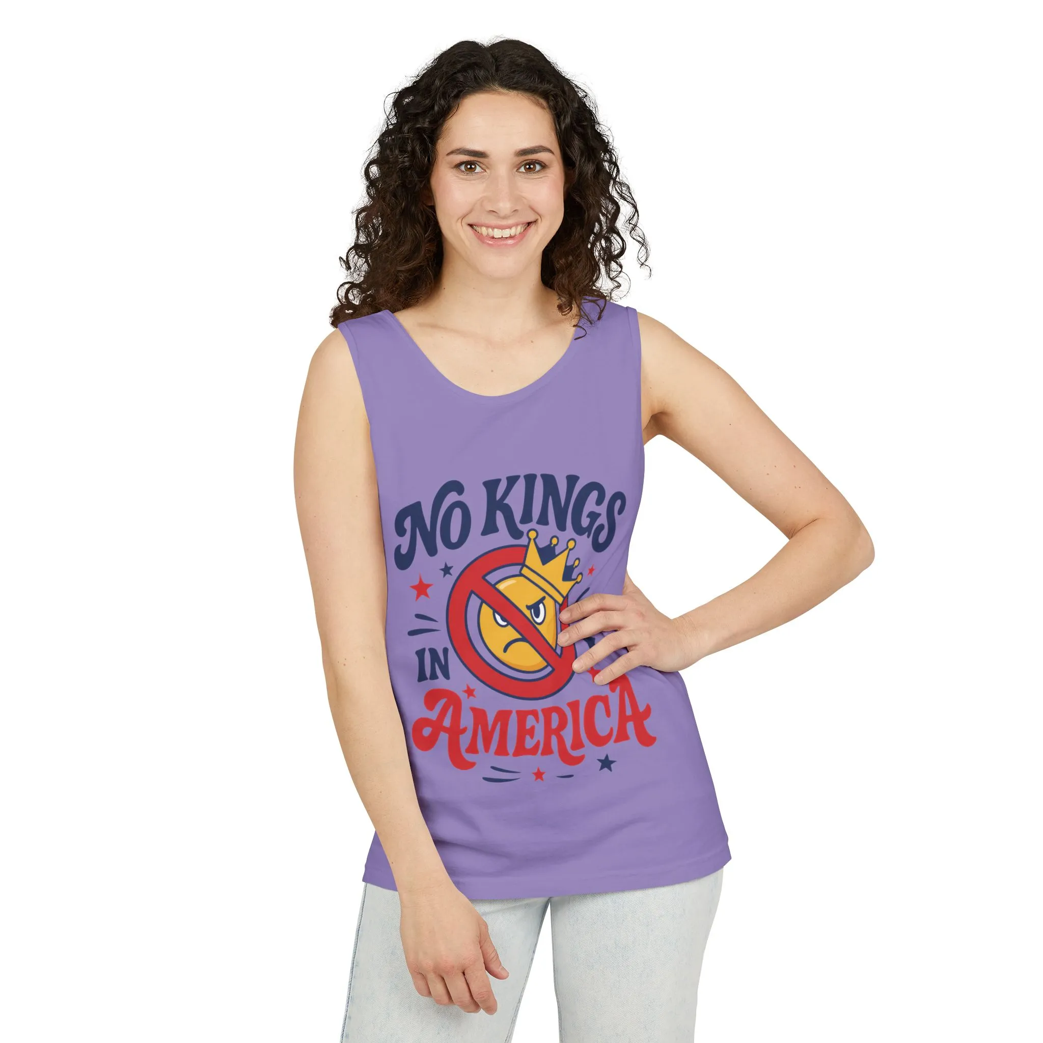 No Kings in America Tank Top - Funny Patriotic Anti Monarchy Sleeveless Shirt - USA Freedom Top, Unisex Summer Apparel, USA Independence Day - Image 29