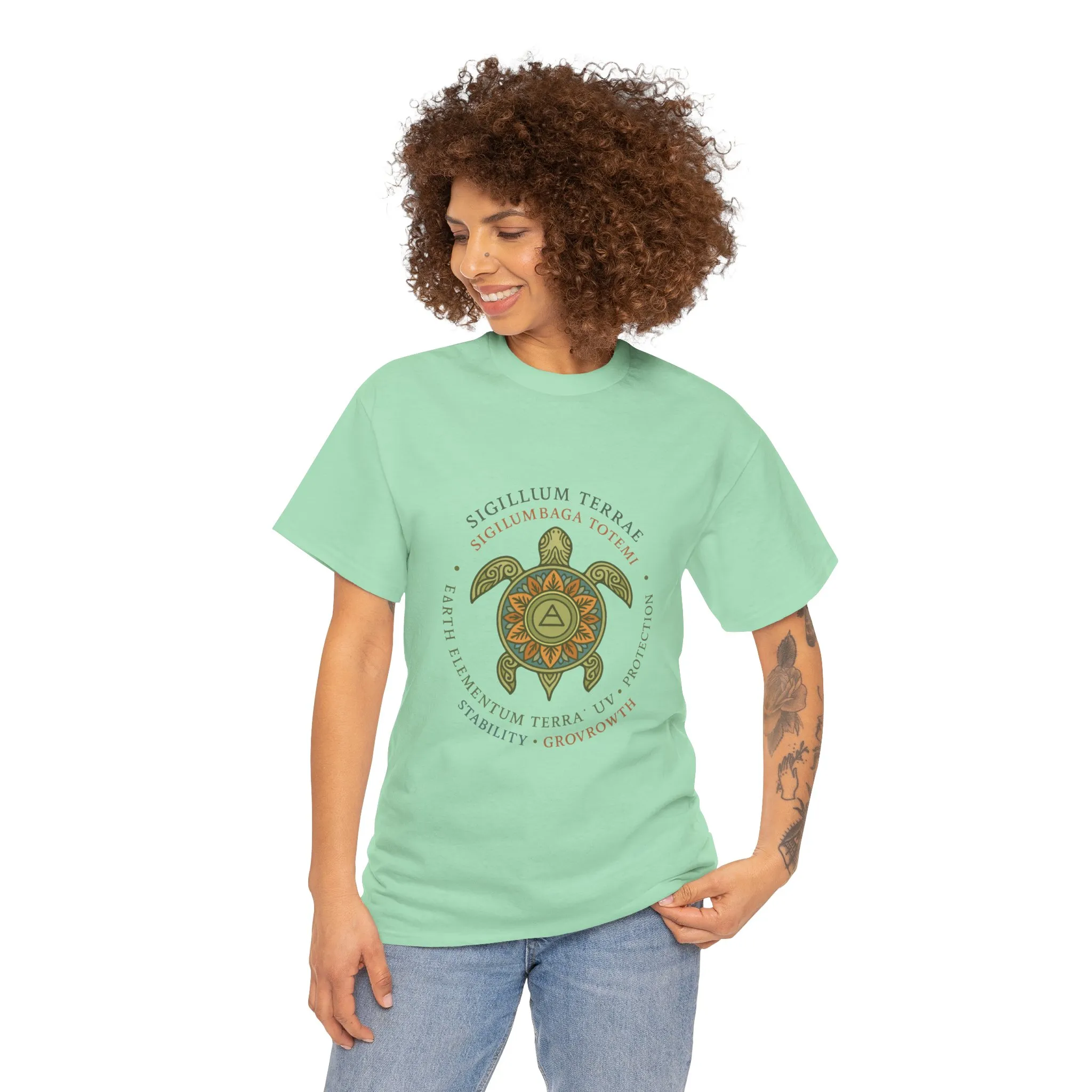 Earth Totem Turtle Unisex T-Shirt, Sigillum Terrae Symbol, Elemental Growth Unisex Tee, Spiritual UV Protection Shirt, Nature Symbol Gift - Image 18