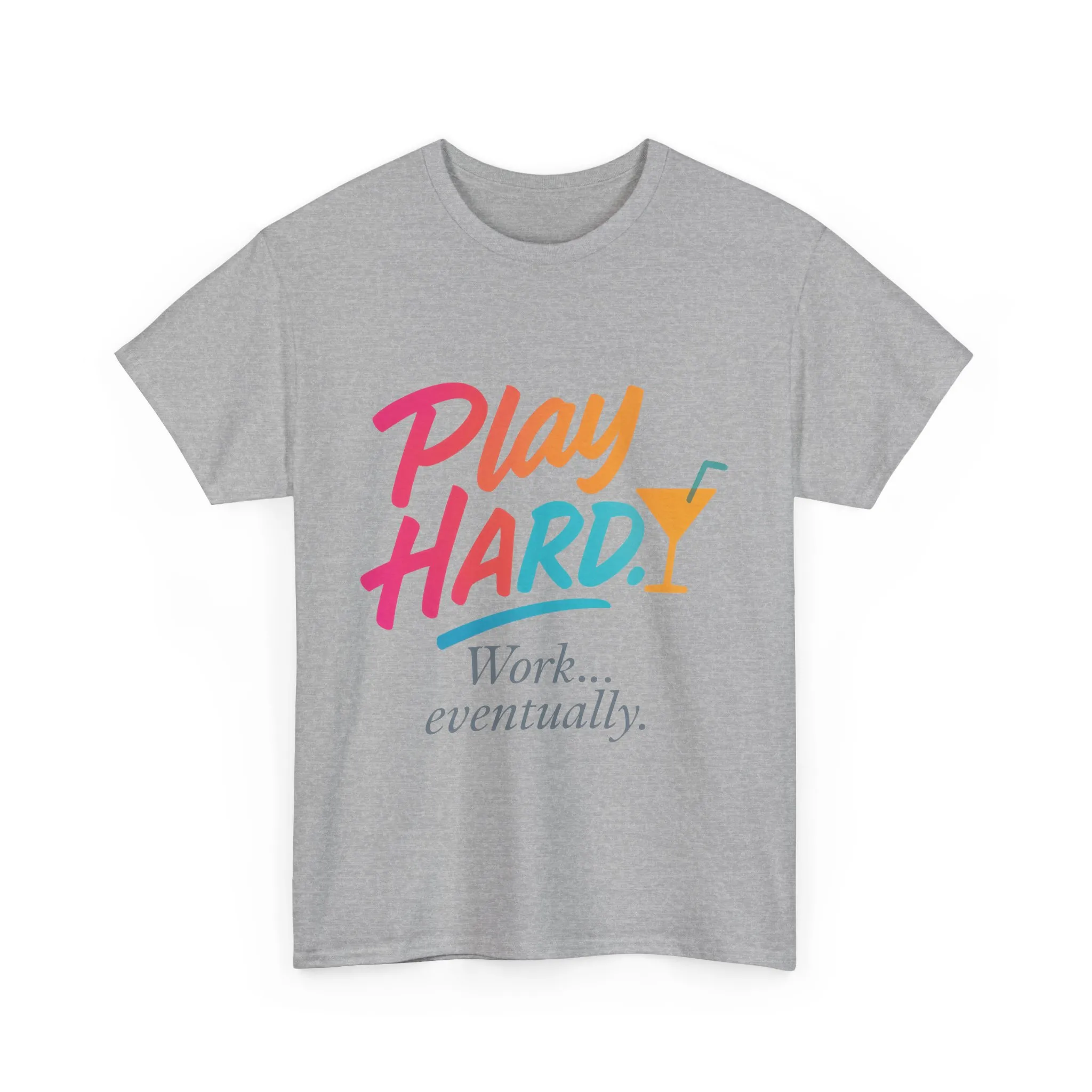 Play Hard Work Eventually T-Shirt, Funny Cocktail Graphic Tee, Pink Womens Party Shirt, Relaxed Vacation Top - Image 10