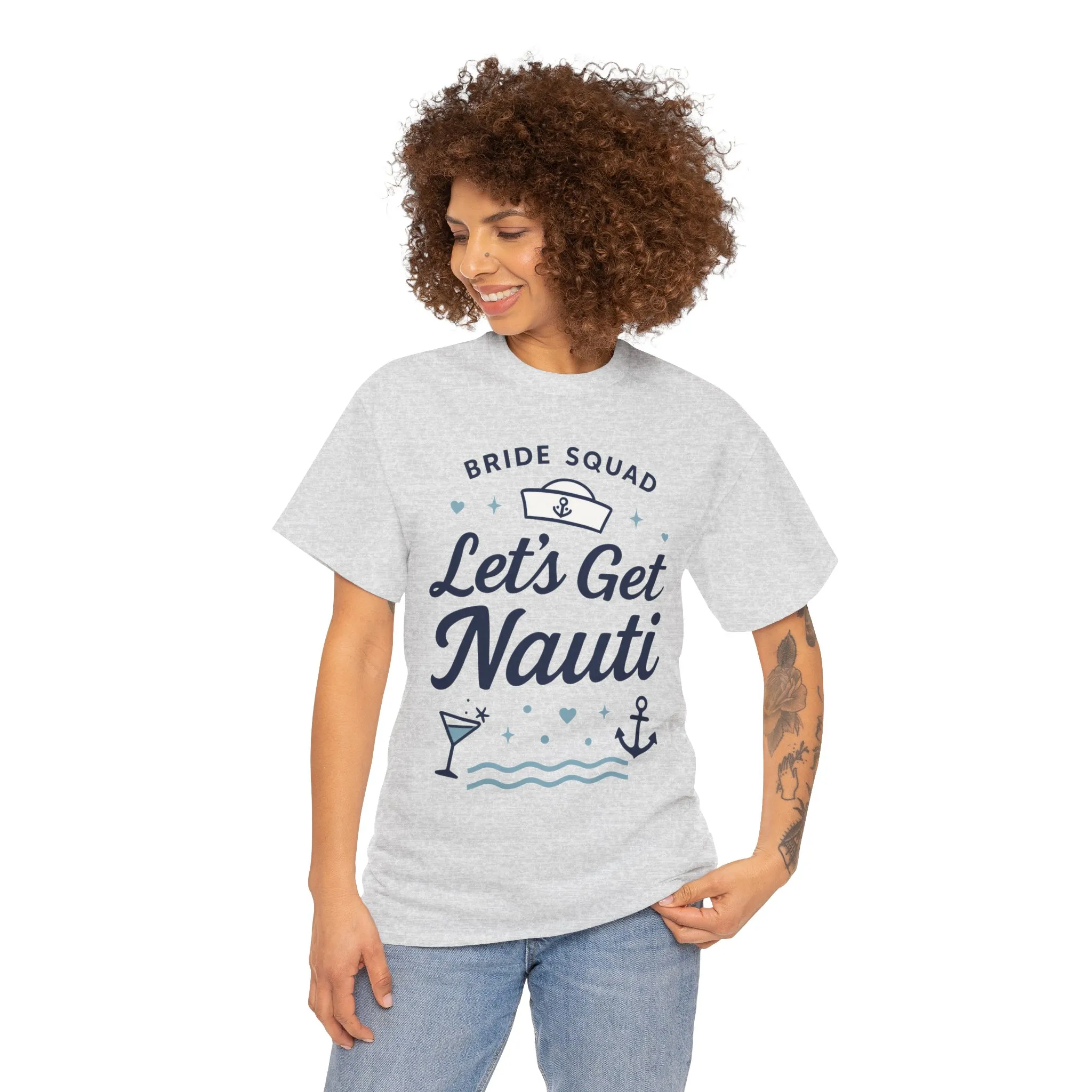 Lets Get Nauti Shirt, Nautical Bachelorette Party Tee, Bride Squad Gift, Bridesmaid Hen Party Top, Fun Nautical Wedding Shirt - Image 8