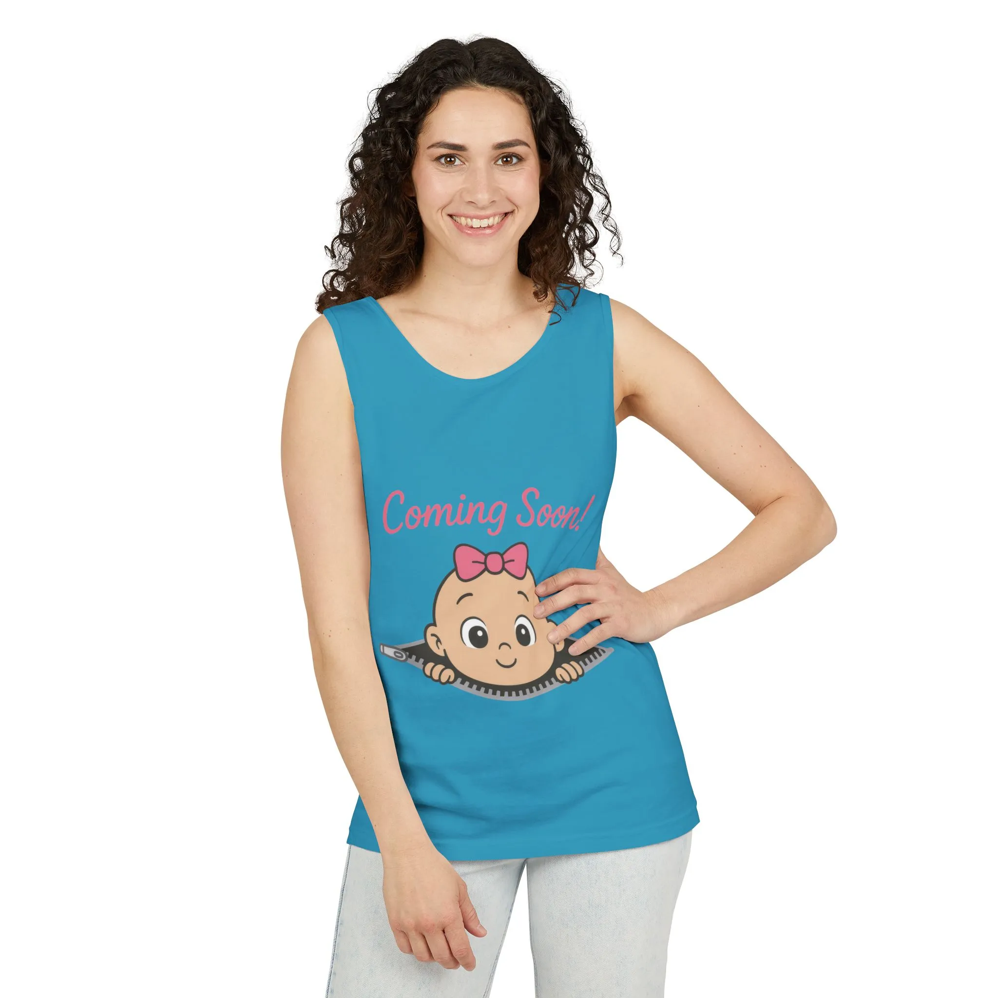 Coming Soon Maternity Tank Top, Cute Baby Girl Pregnancy Announcement Shirt, Expecting Mom Gift, Gender Reveal Tee, Baby Shower Gift - Image 28