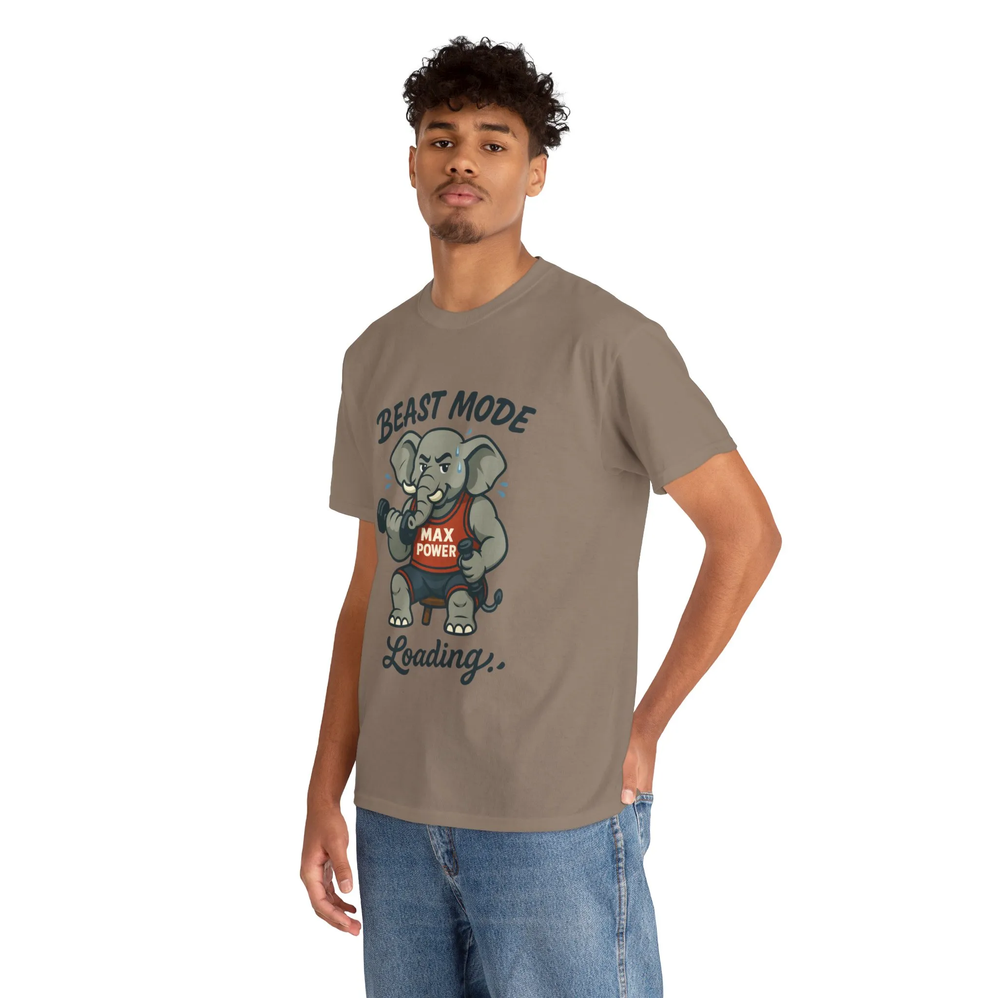 Beast Mode Elephant Gym Shirt, Funny Workout T-Shirt For Men, Max Power Fitness Tee, Beast Mode Loading Graphic, Gym Motivation Gift - Image 12